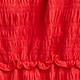 Girls' smocked lettuce-edge tank top in crinkled jersey VINTAGE RED