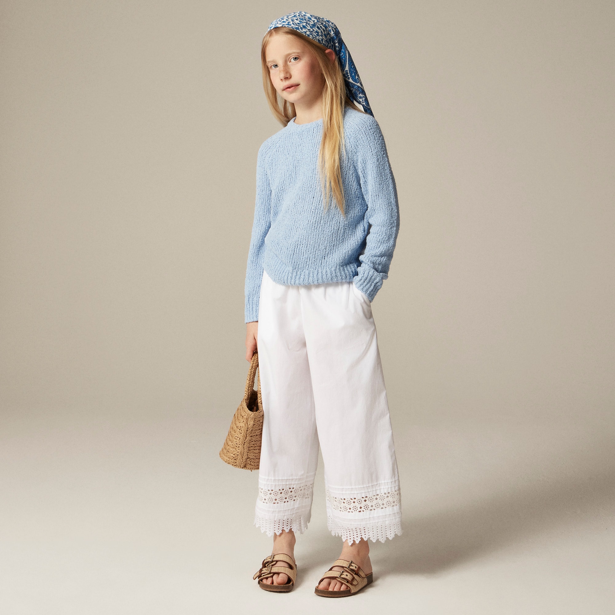 Girls' Marina beach sweater in cotton blend