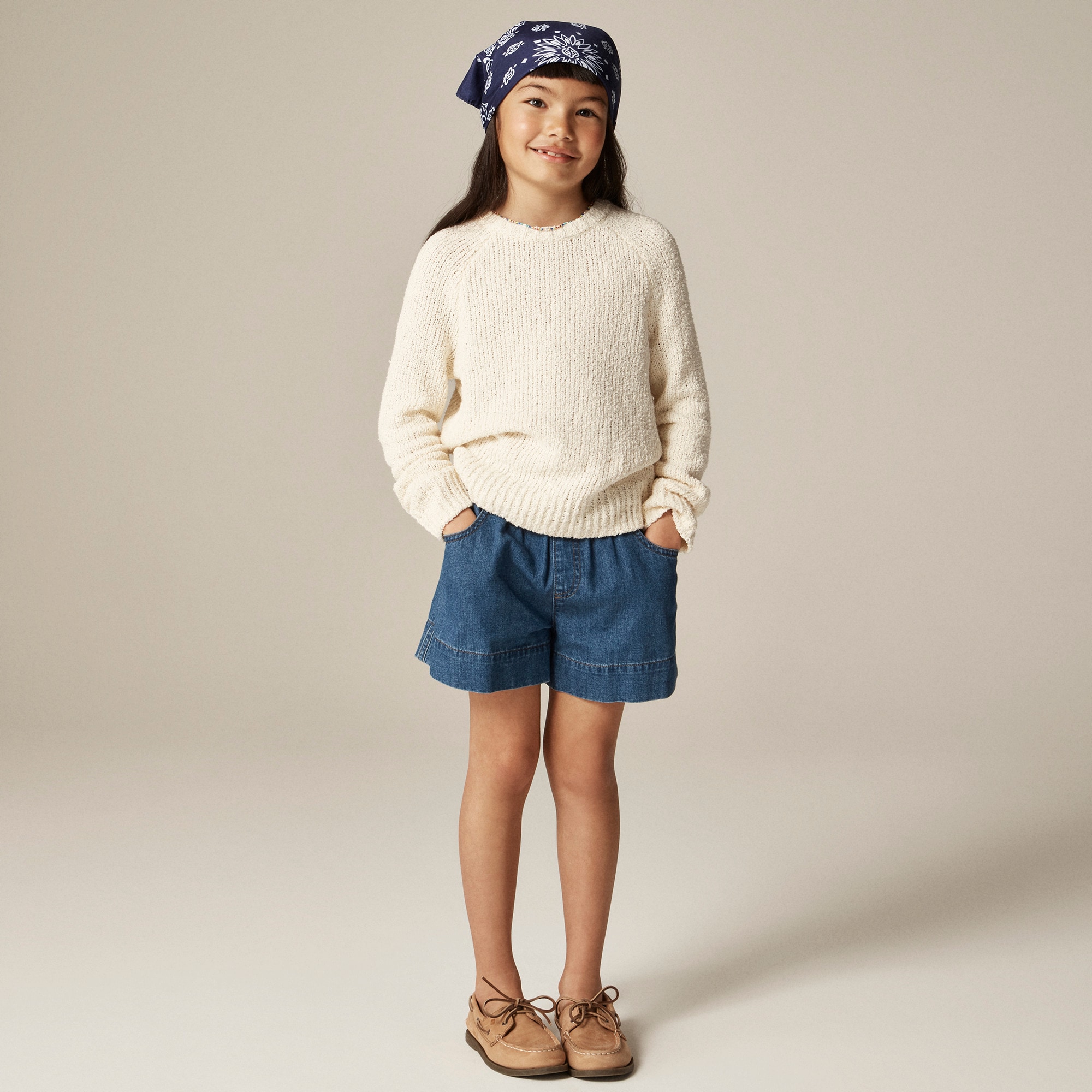 Girls' Marina beach sweater in cotton blend