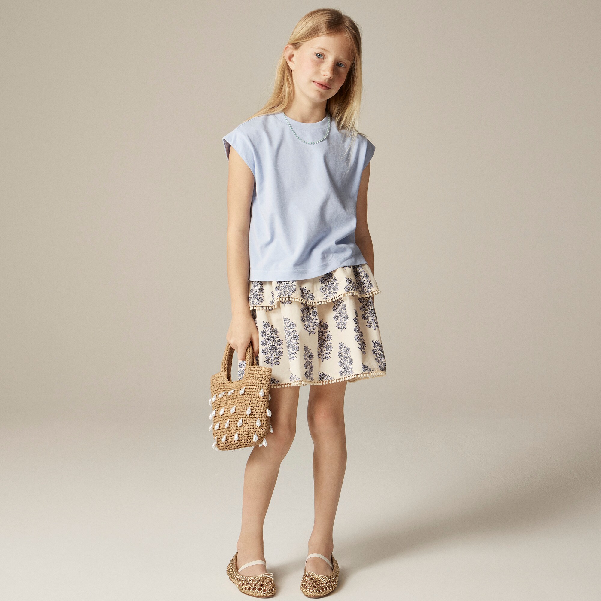  Girls' garment-dyed muscle tank top