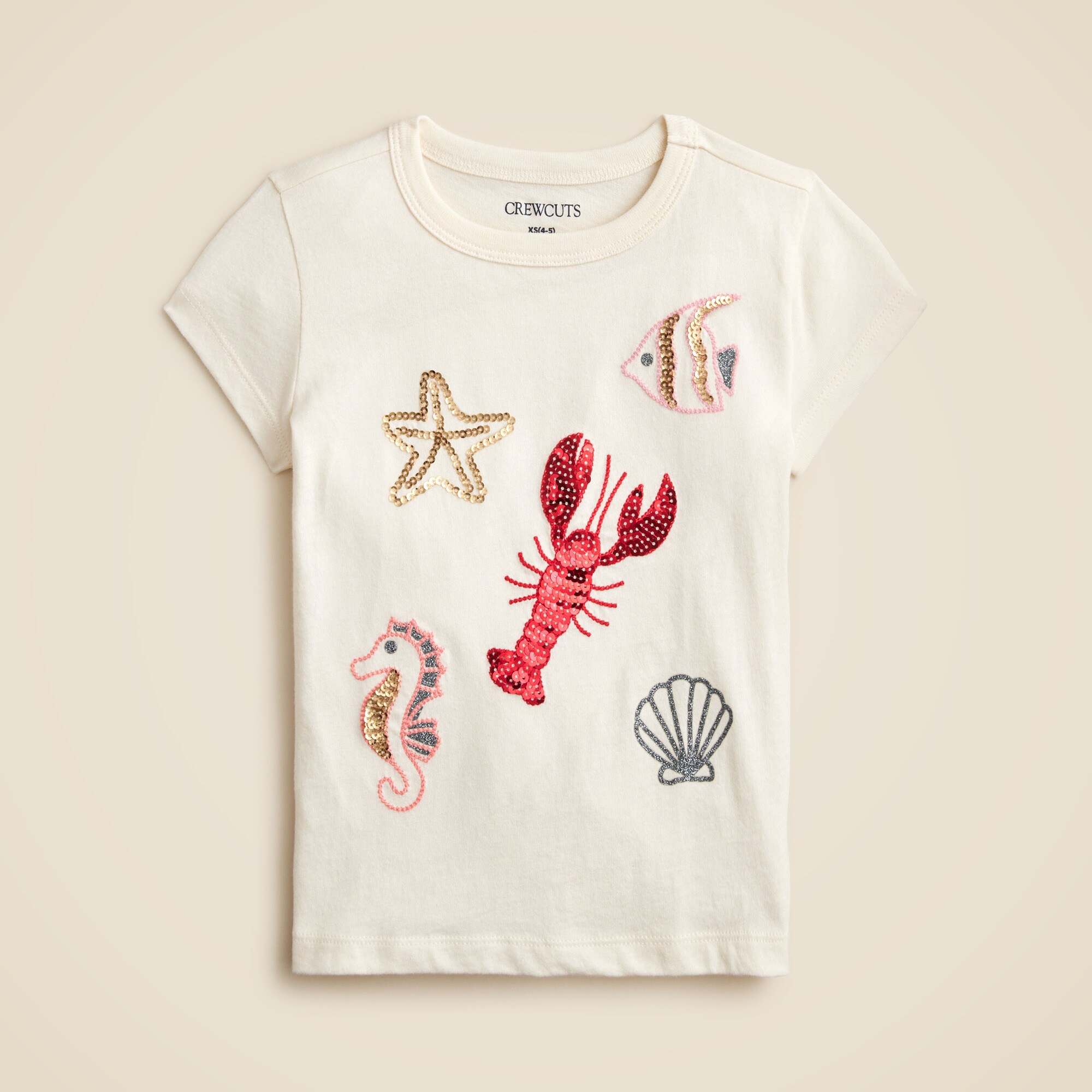 girls Girls' short-sleeve sea critter embellished graphic T-shirt