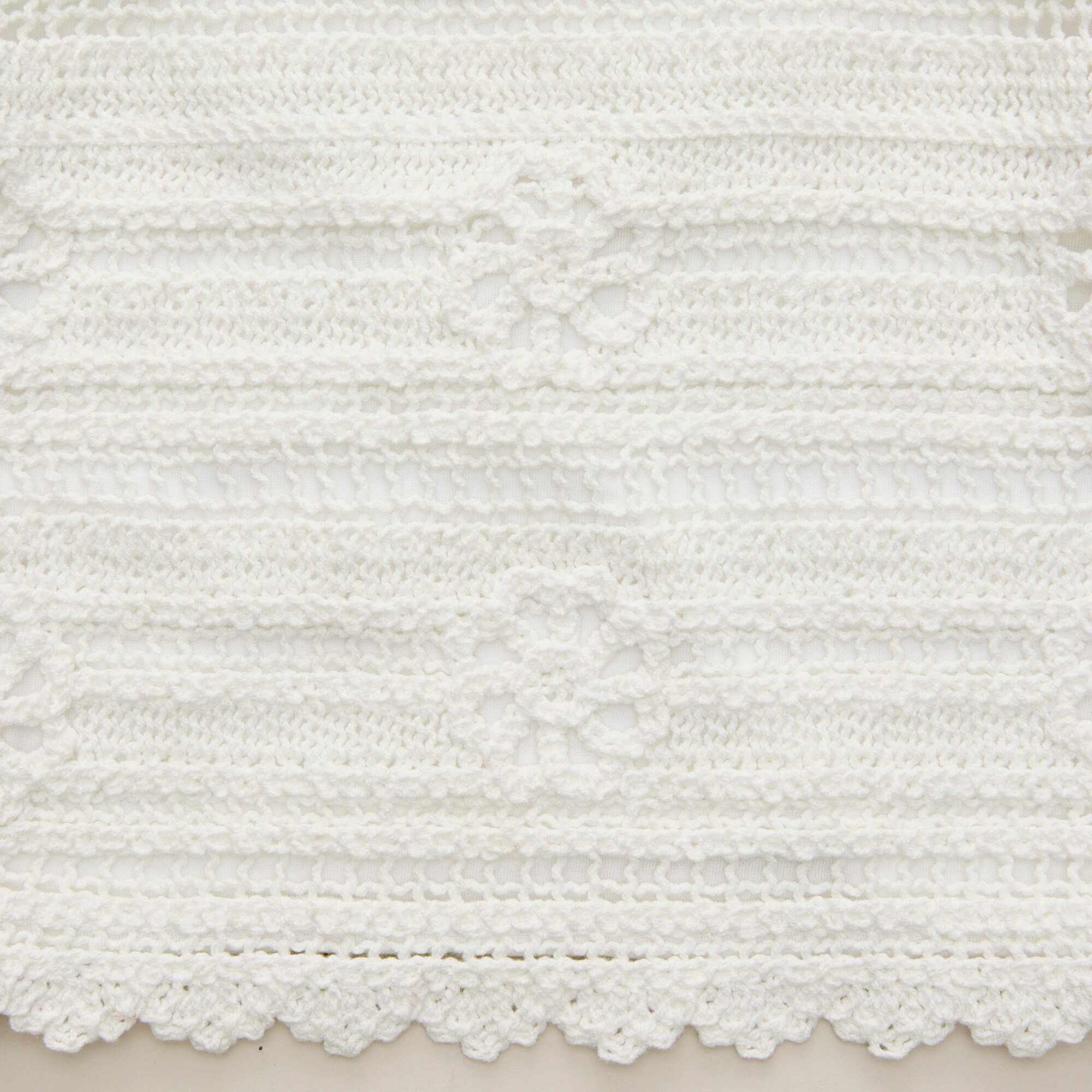 Girls' crochet ruffle-sleeve T-shirt in jersey