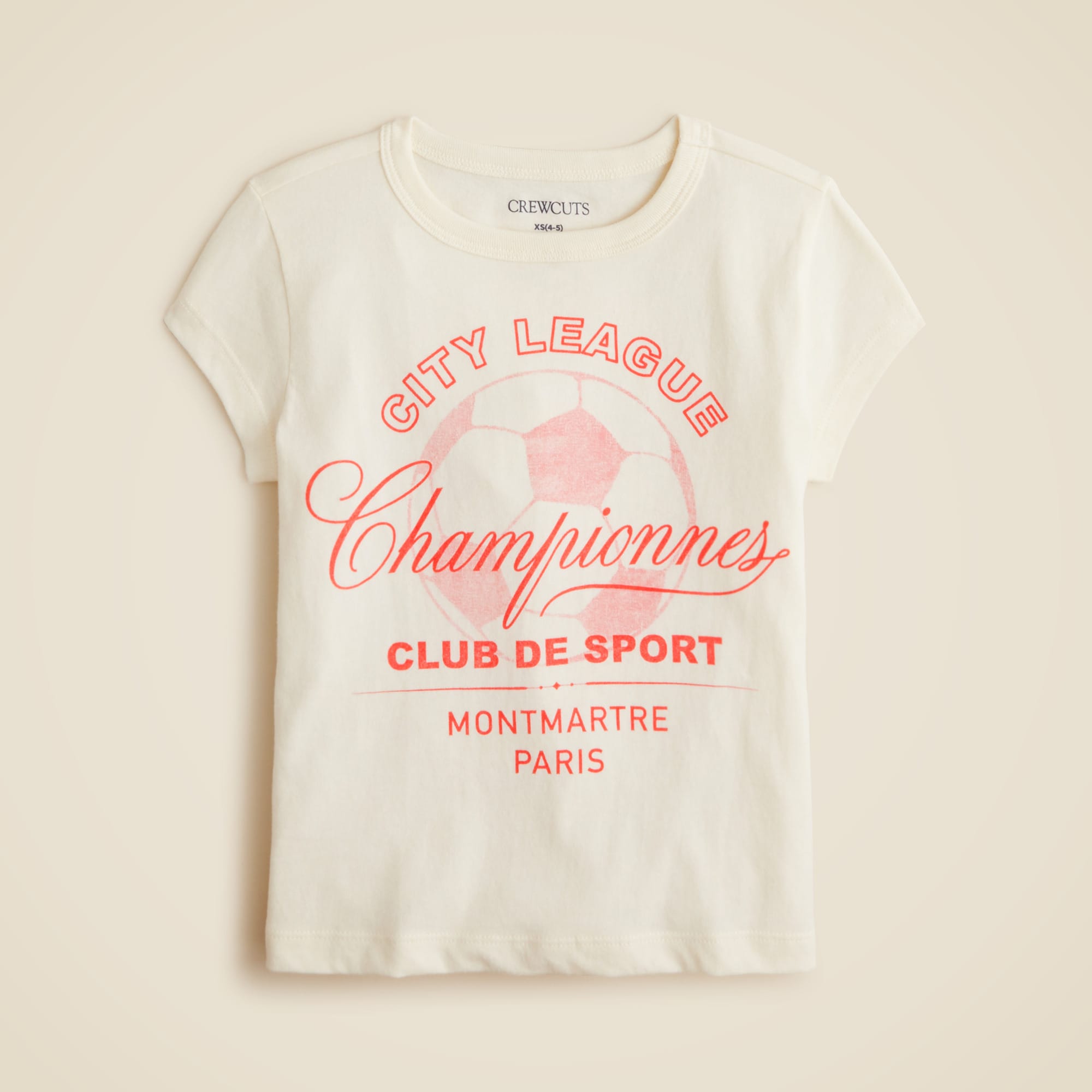 Girls' short-sleeve soccer club graphic T-shirt