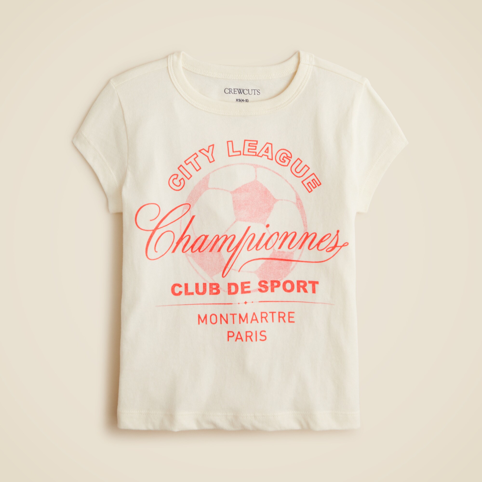 Girls' short-sleeve soccer club graphic T-shirt
