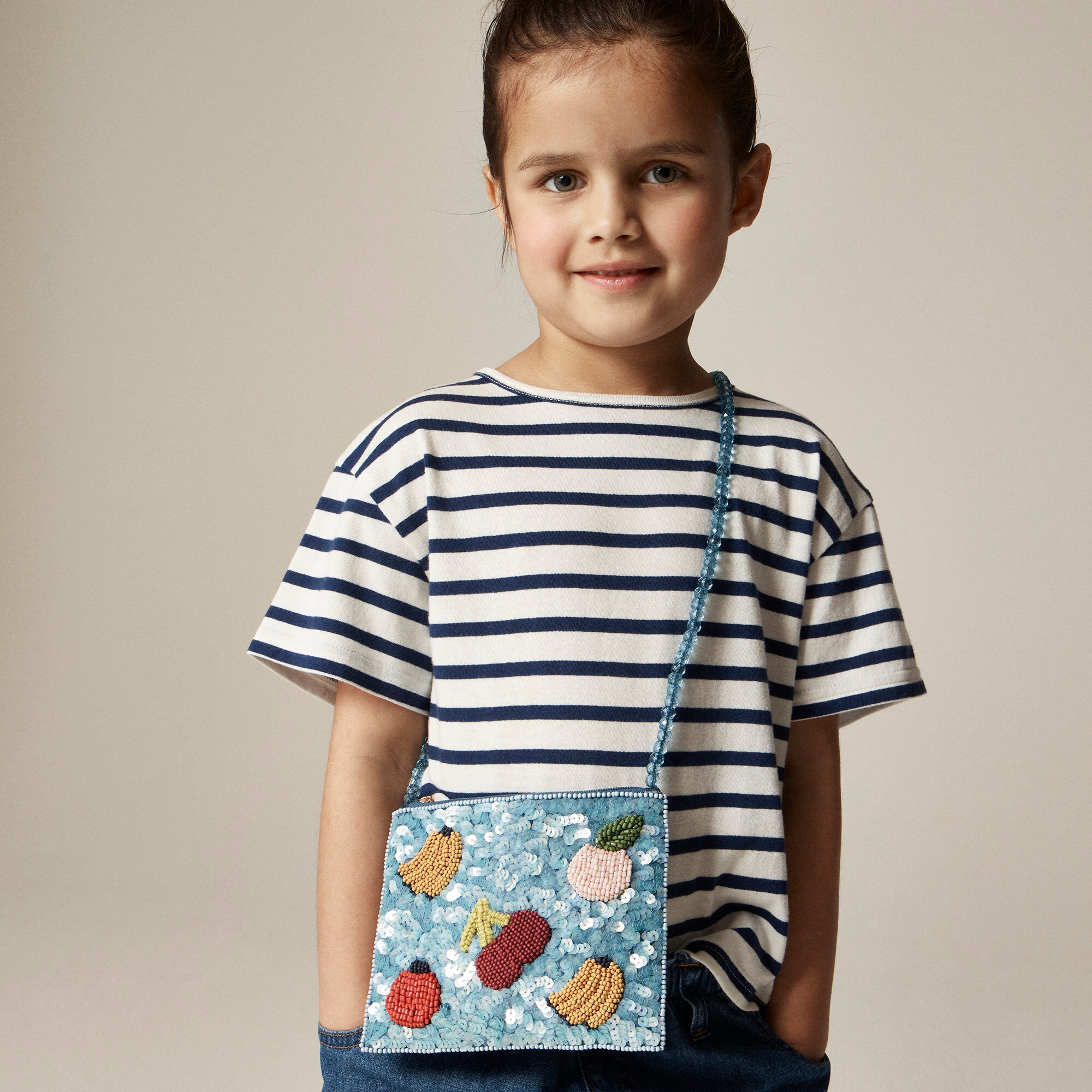 girls Girls' fruit hand-beaded crossbody pouch