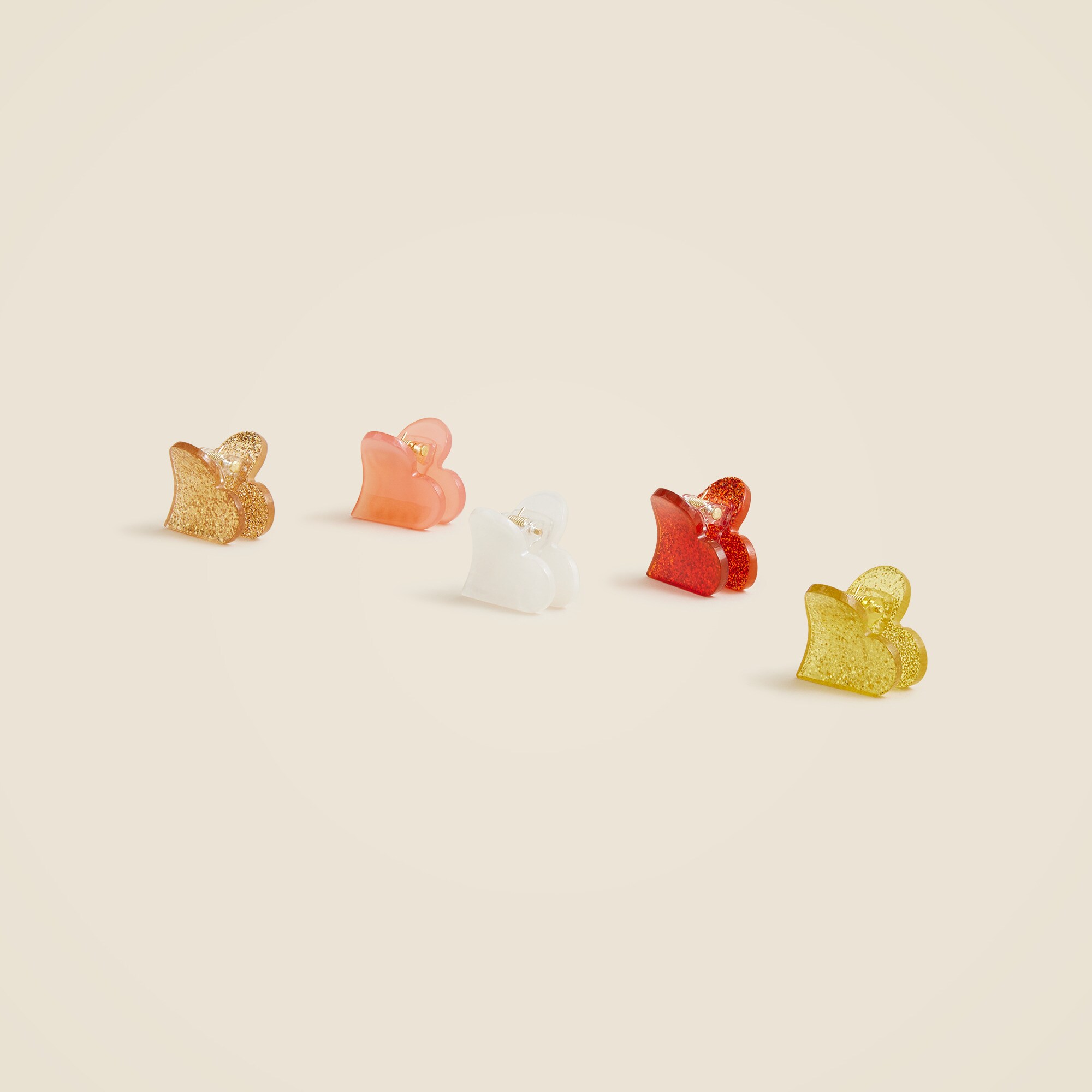Girls' heart hair clips five-pack