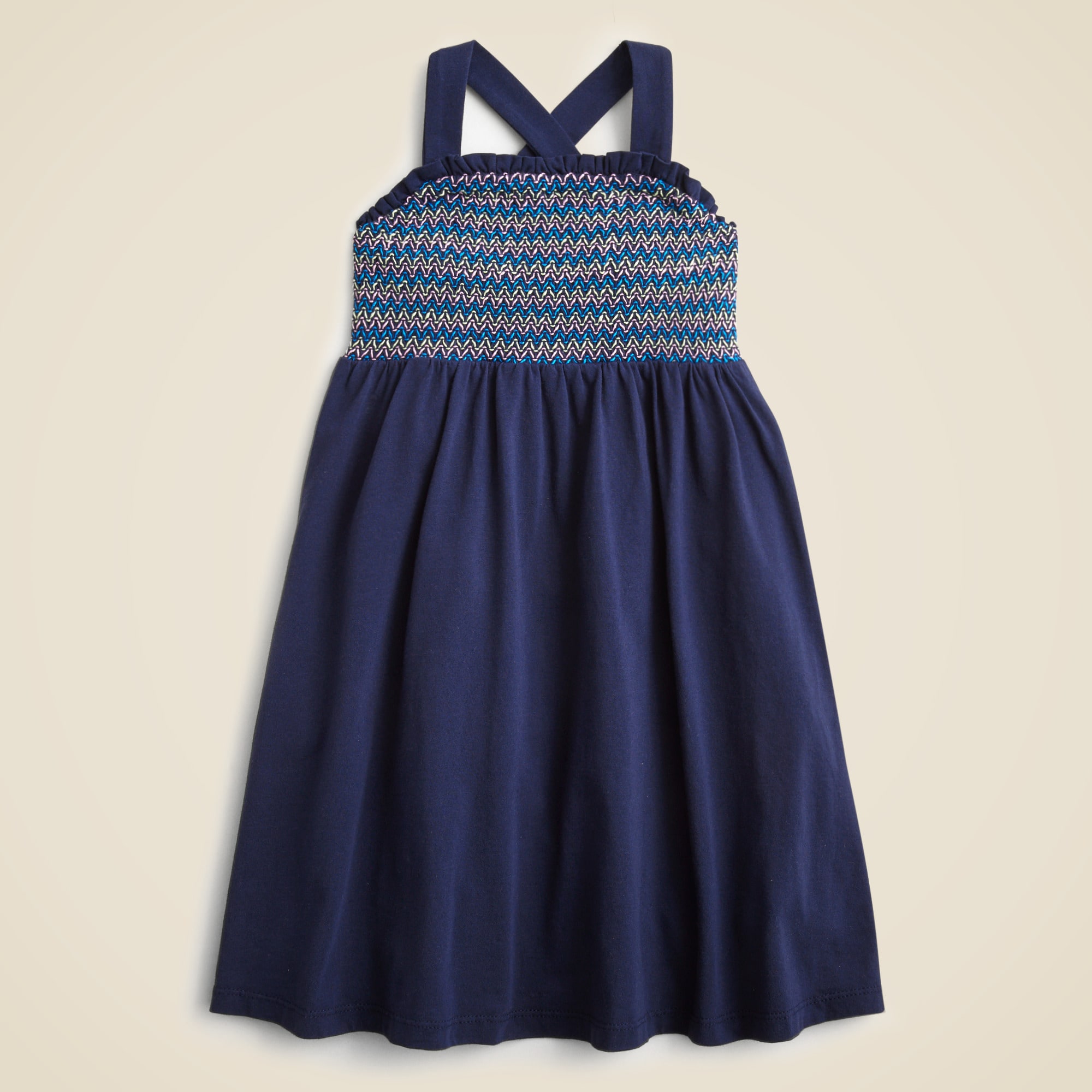 girls Girls' smocked midi dress in broken-in jersey