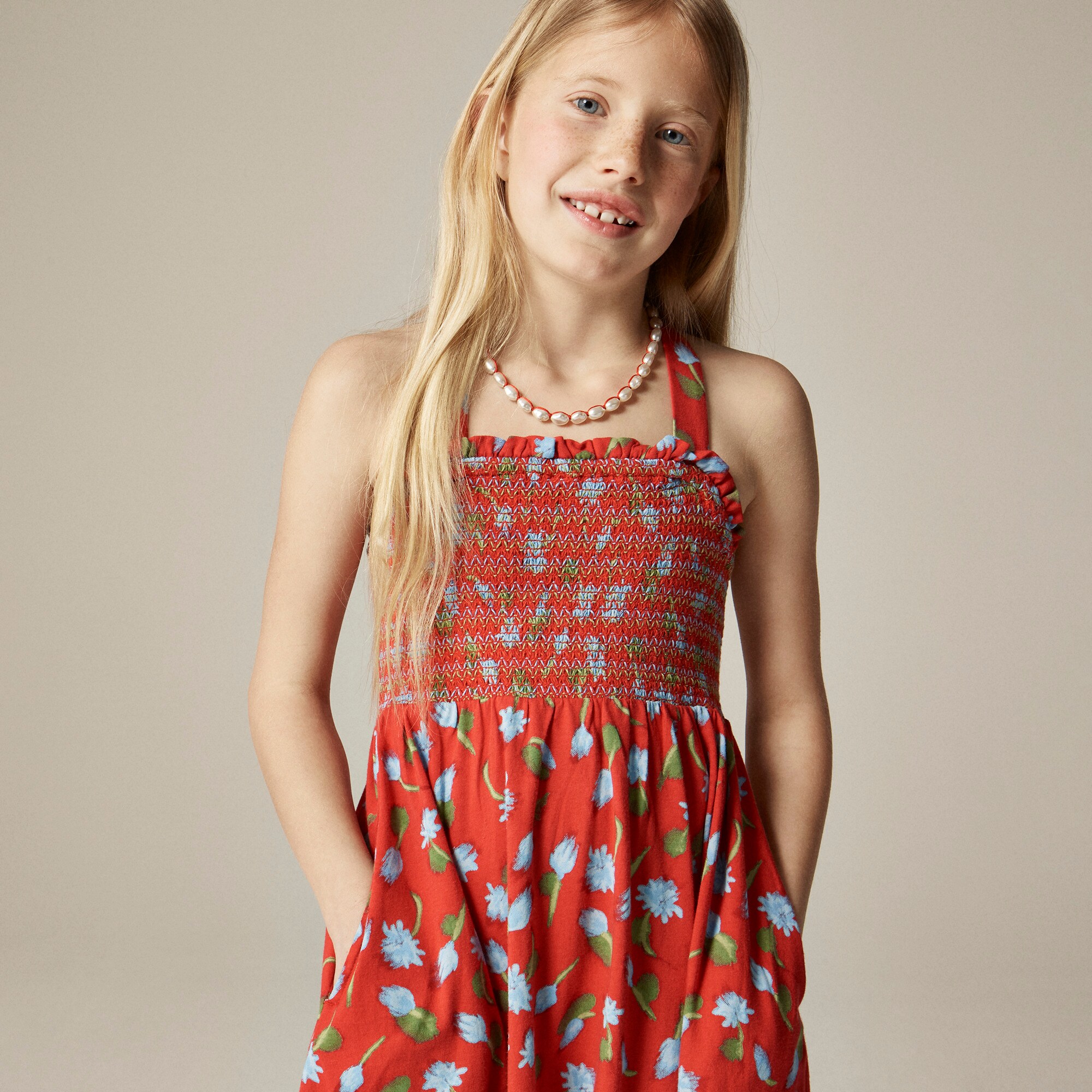 Girls' sparkler dress in broken-in jersey