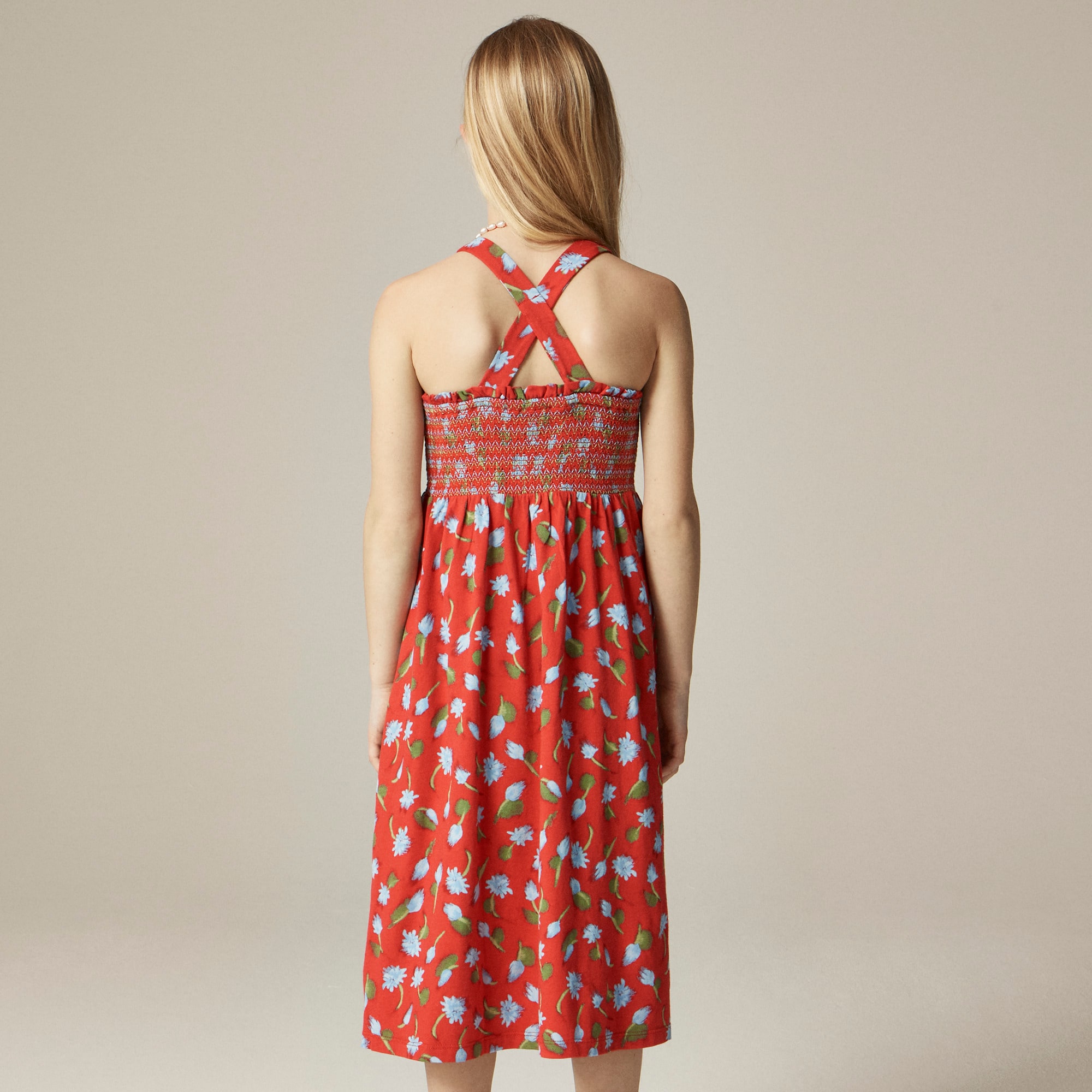 Girls' sparkler dress in broken-in jersey