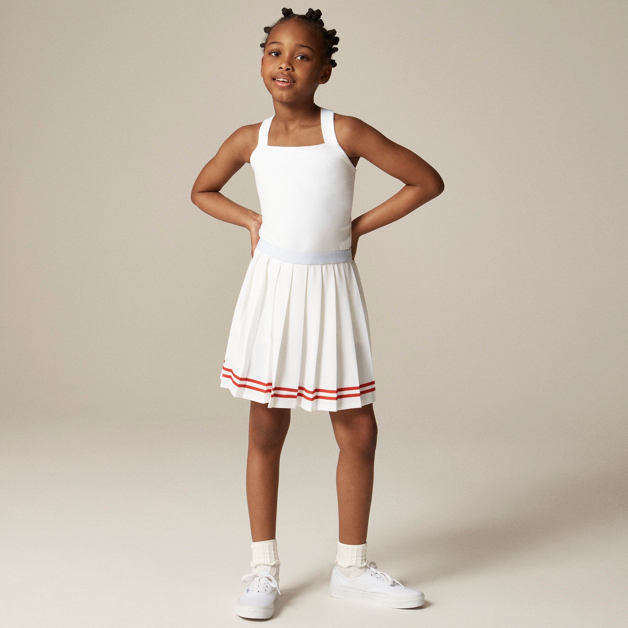  Girls' cross-strap dress in performance jersey