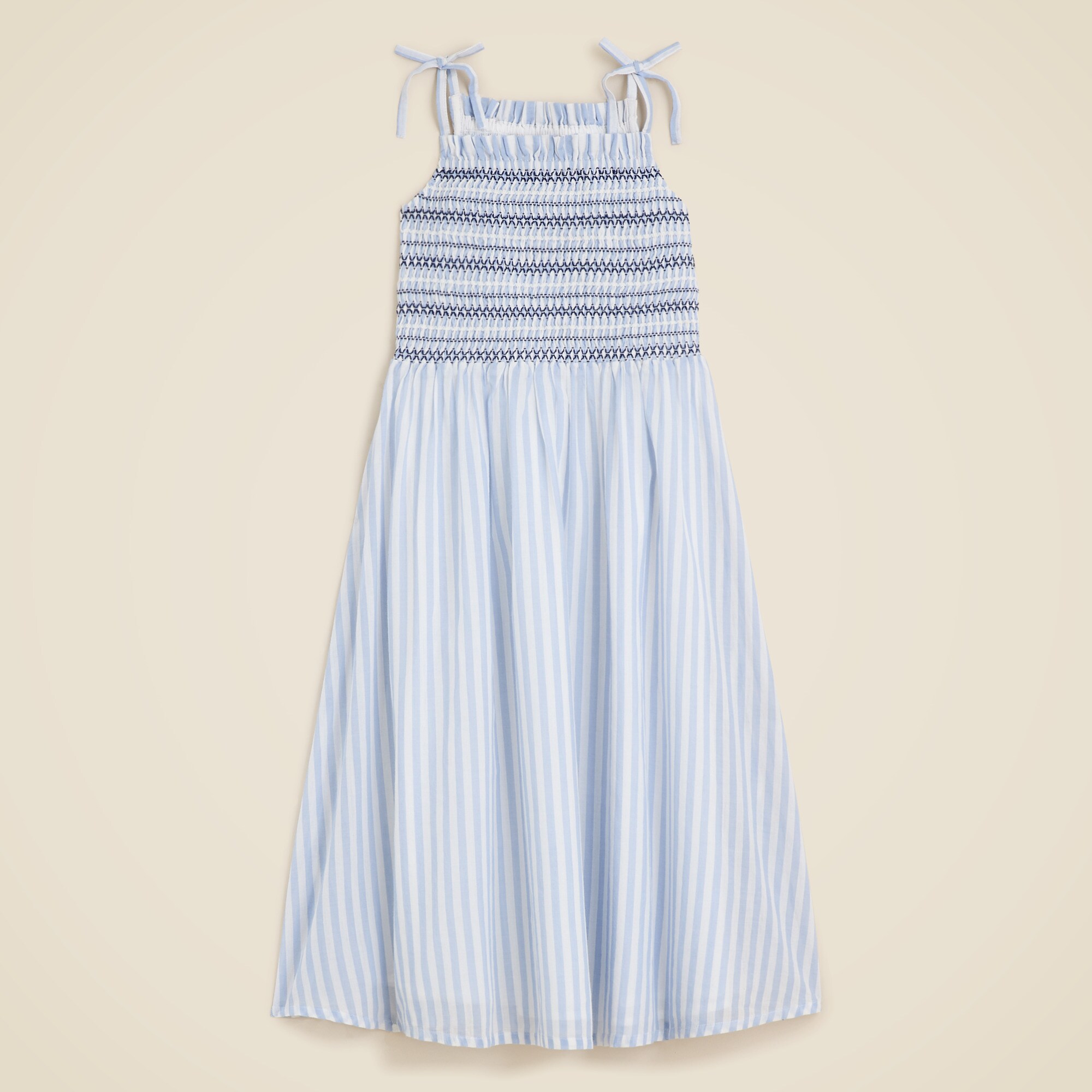 Girls' smocked maxi dress in stripe