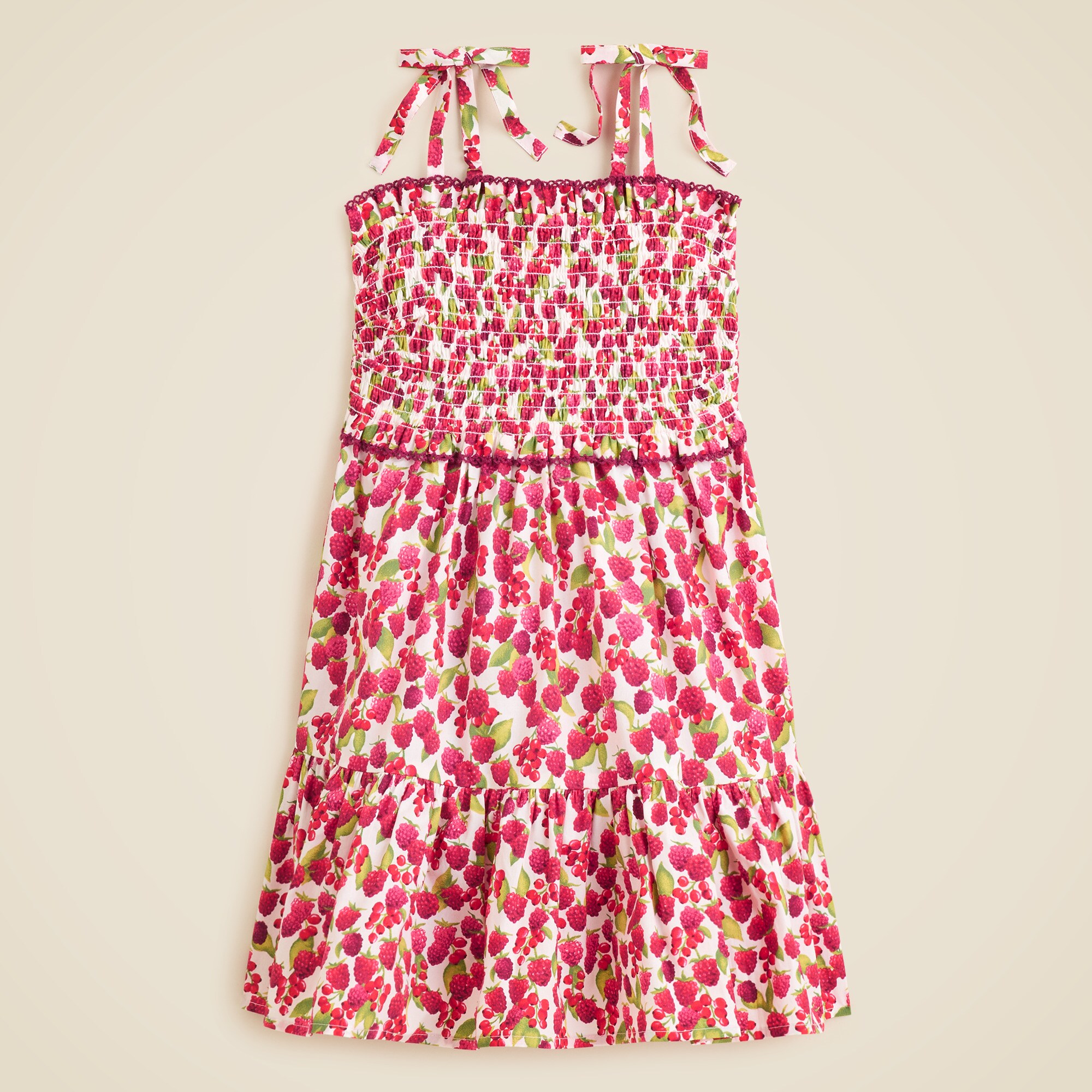 girls Girls' smocked dress in raspberry burst print