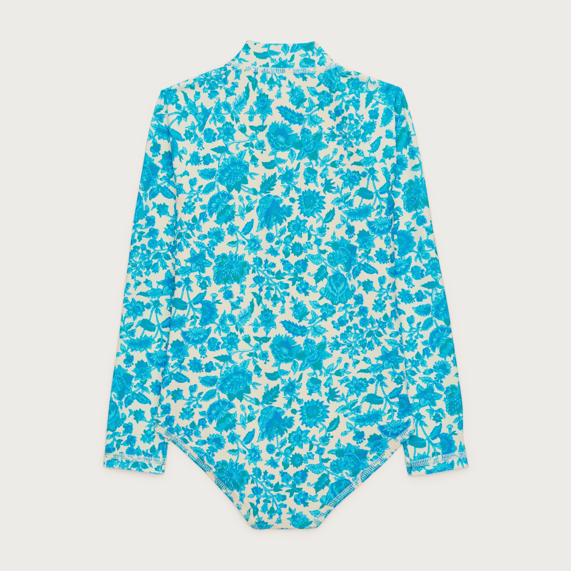 Girls' zip-up rash guard one-piece swimsuit