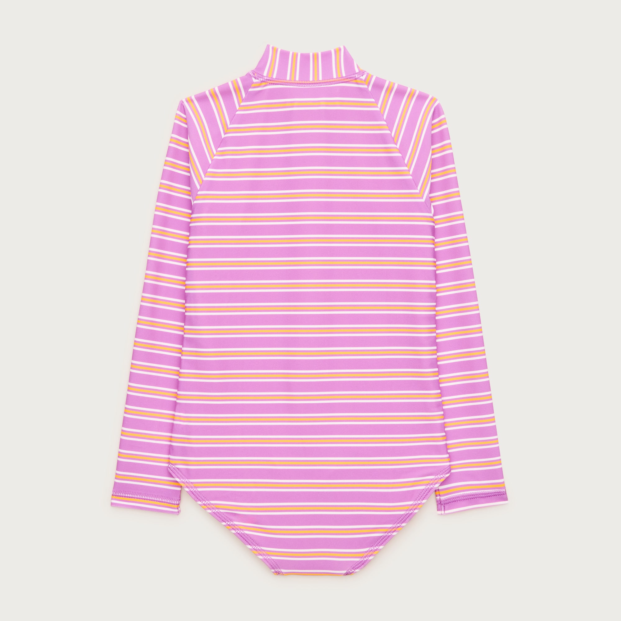 Girls' zip-up rash guard one-piece swimsuit