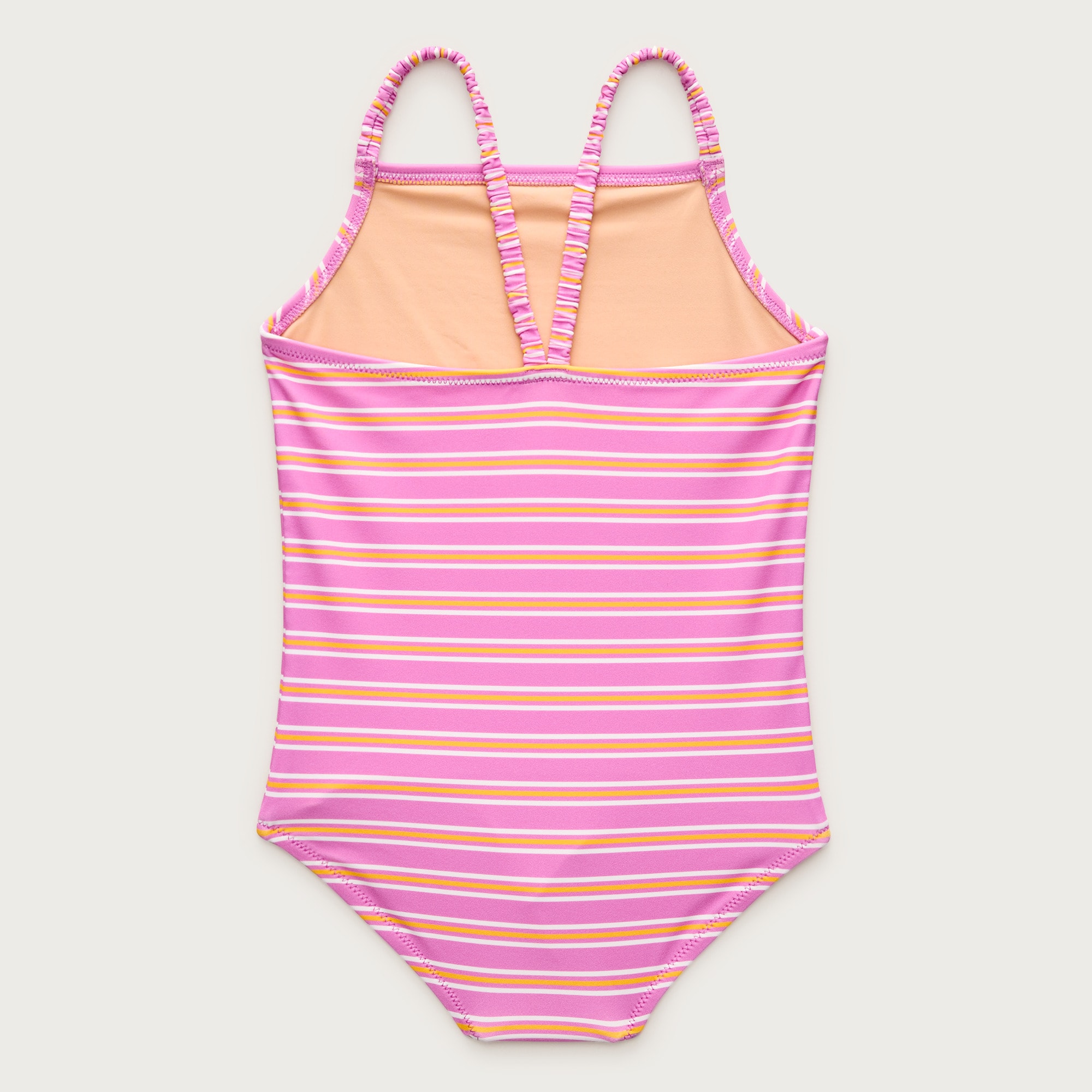Girls' ruched-strap one-piece swimsuit