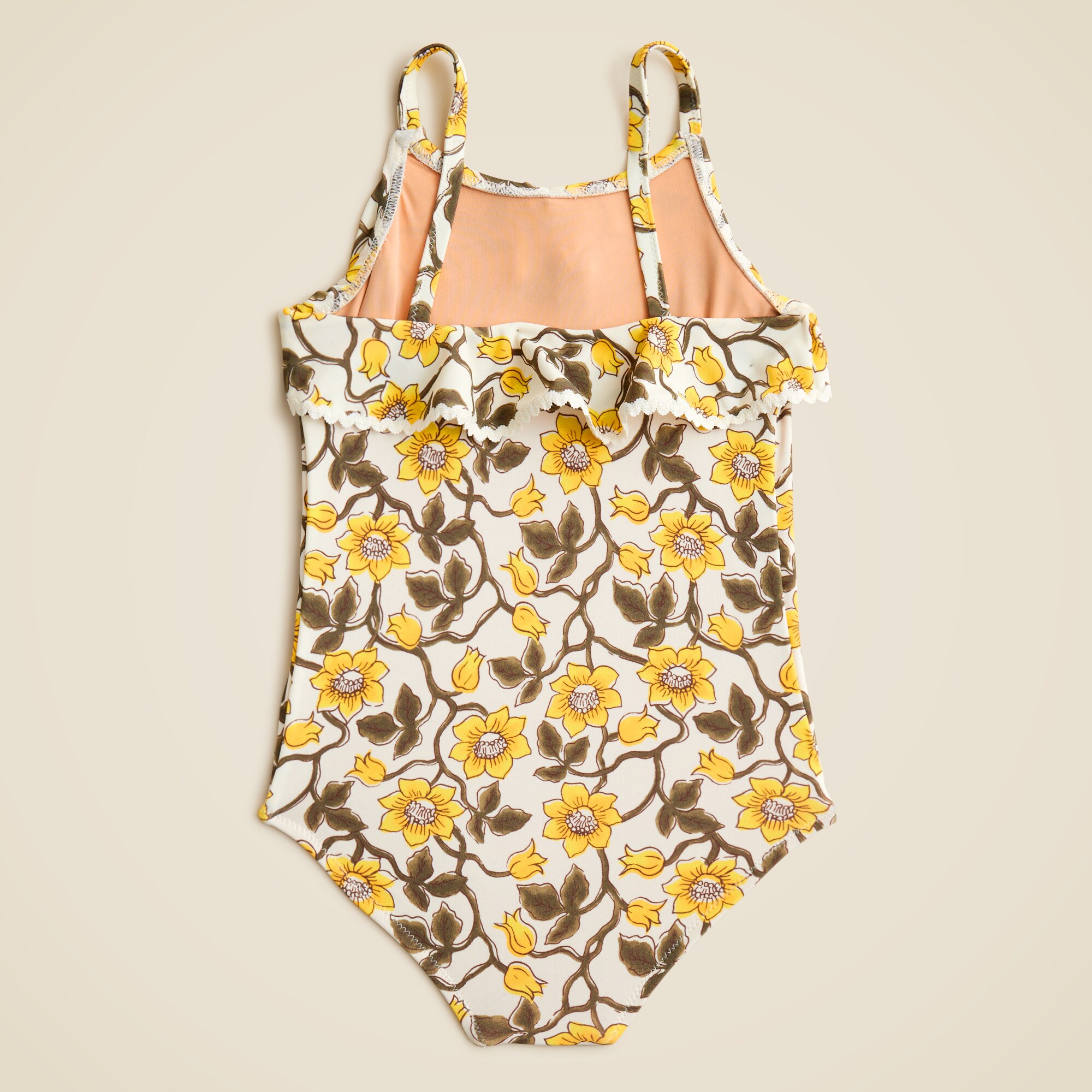 Girls' rickrack one-piece swimsuit