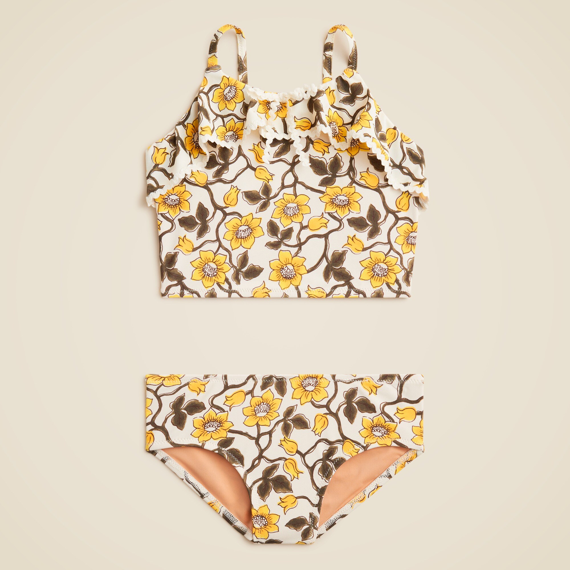 girls Girls' rickrack two-piece swimsuit with UPF 50+