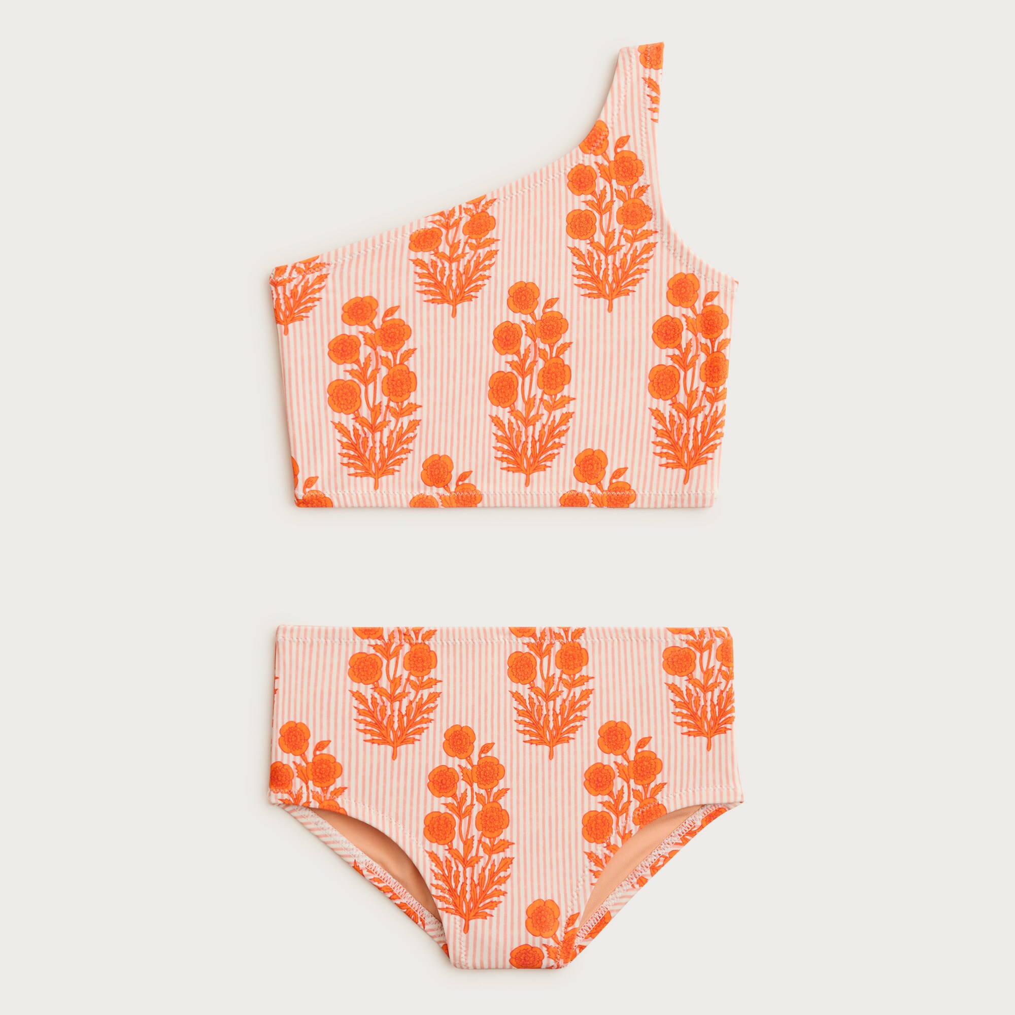 girls SZ Blockprints&trade; X Crewcuts one-shoulder two-piece swimsuit