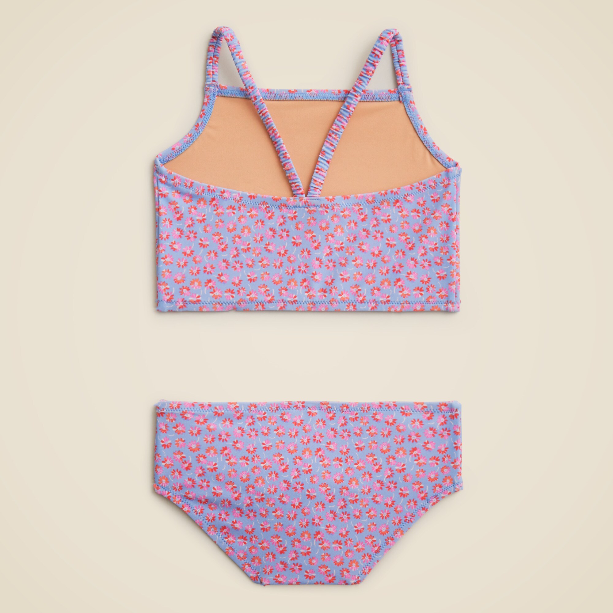 Girls' ruched-strap two-piece swimsuit