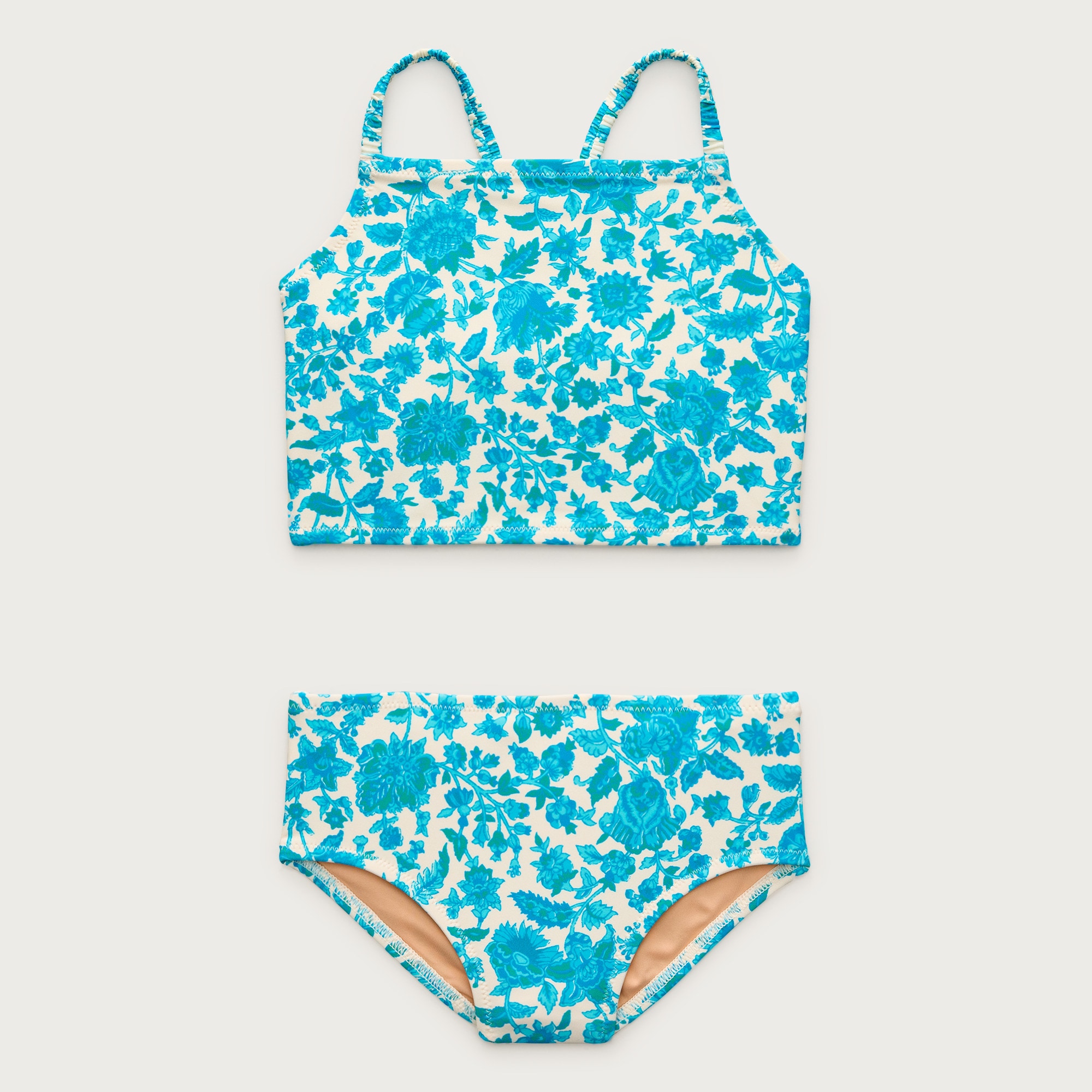 Girls' ruched-strap two-piece swimsuit