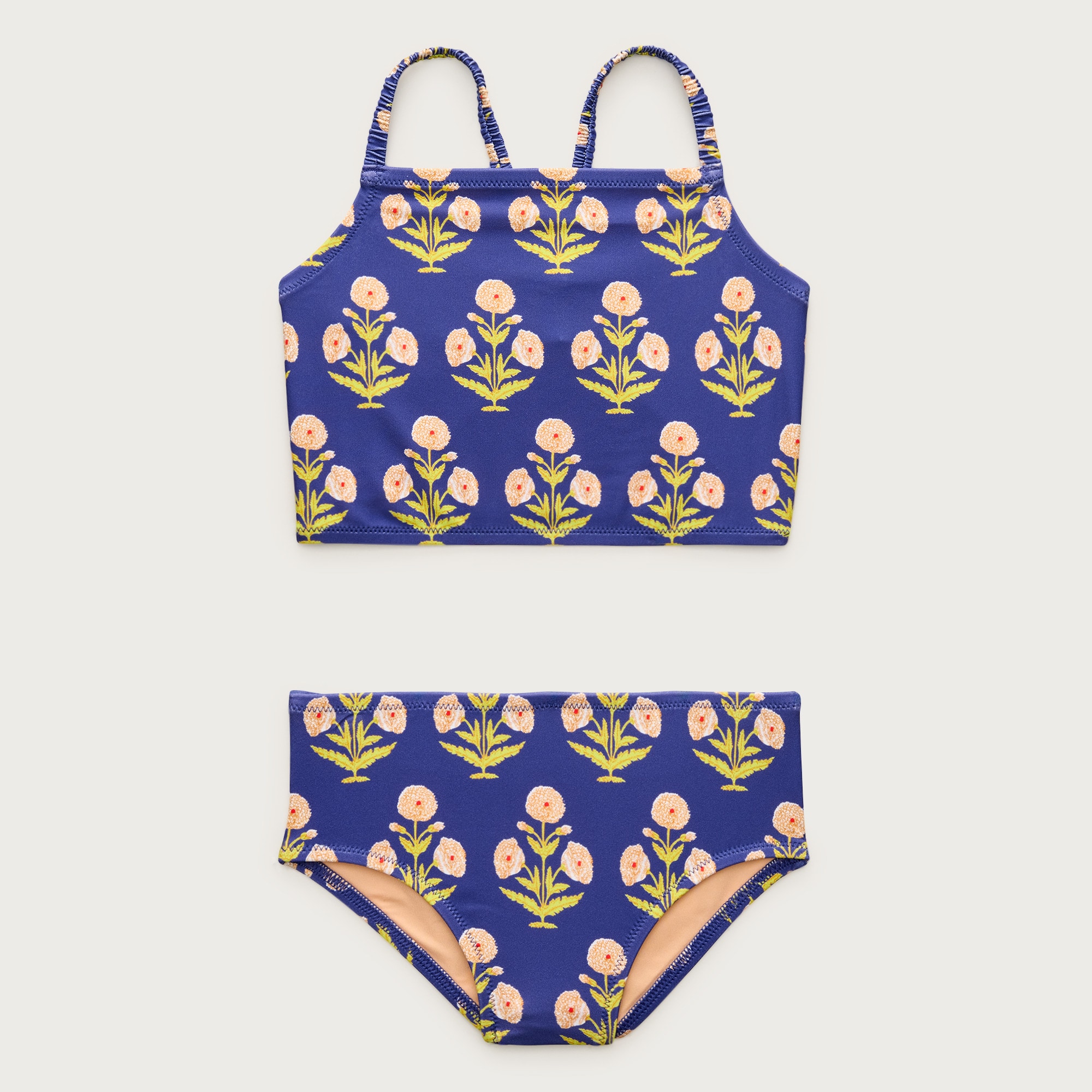 Girls' ruched-strap two-piece swimsuit