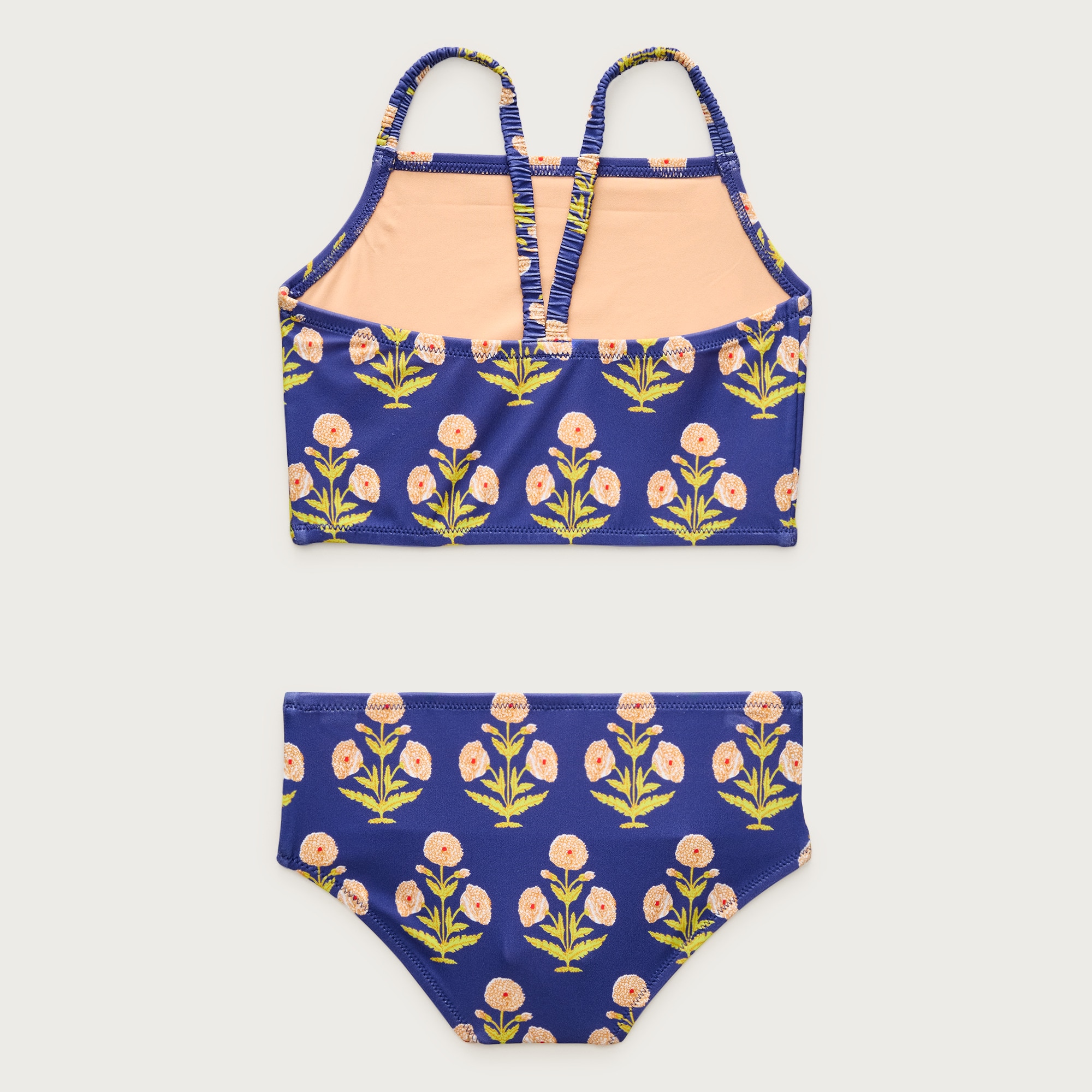 Girls' ruched-strap two-piece swimsuit