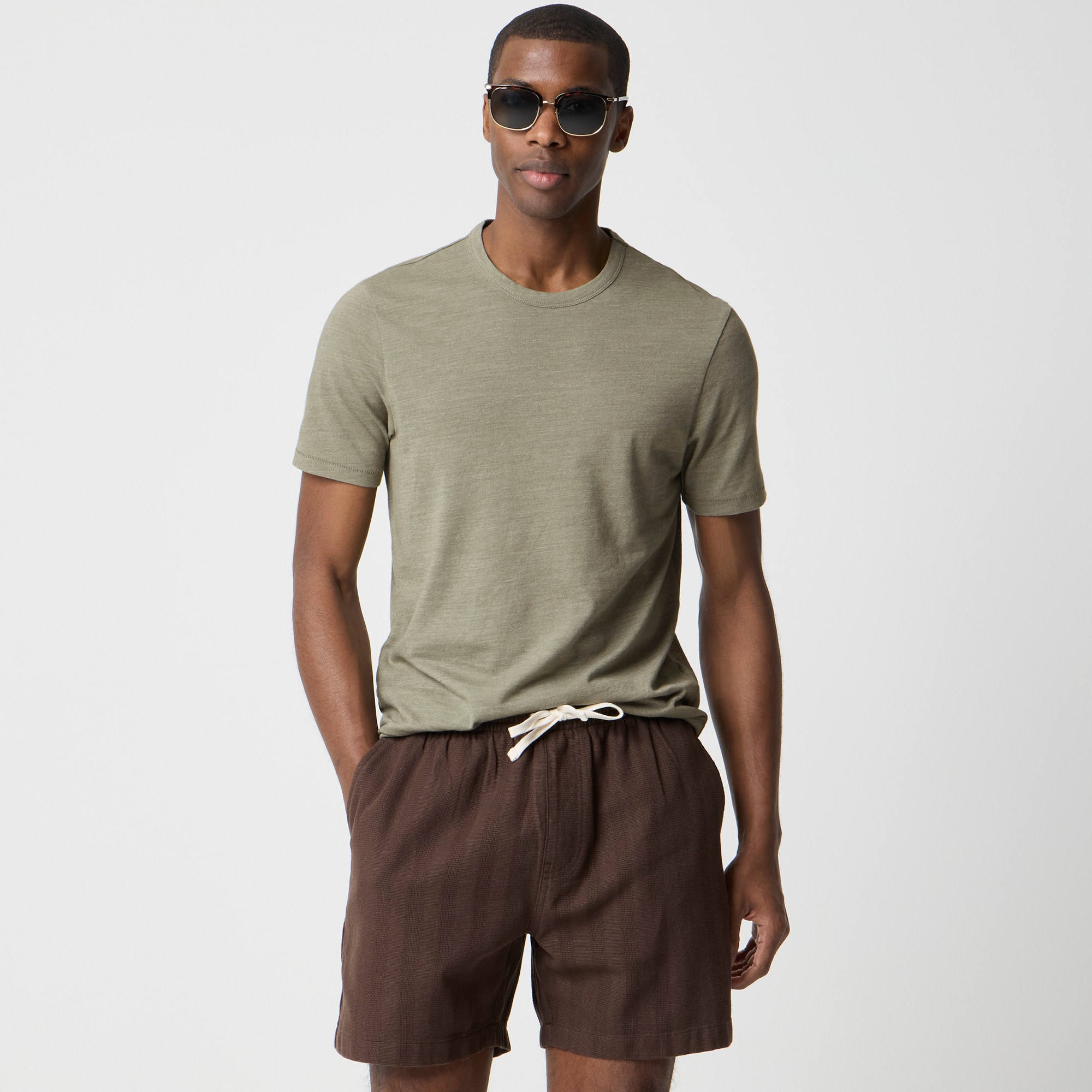 mens Linen-cotton blend tee