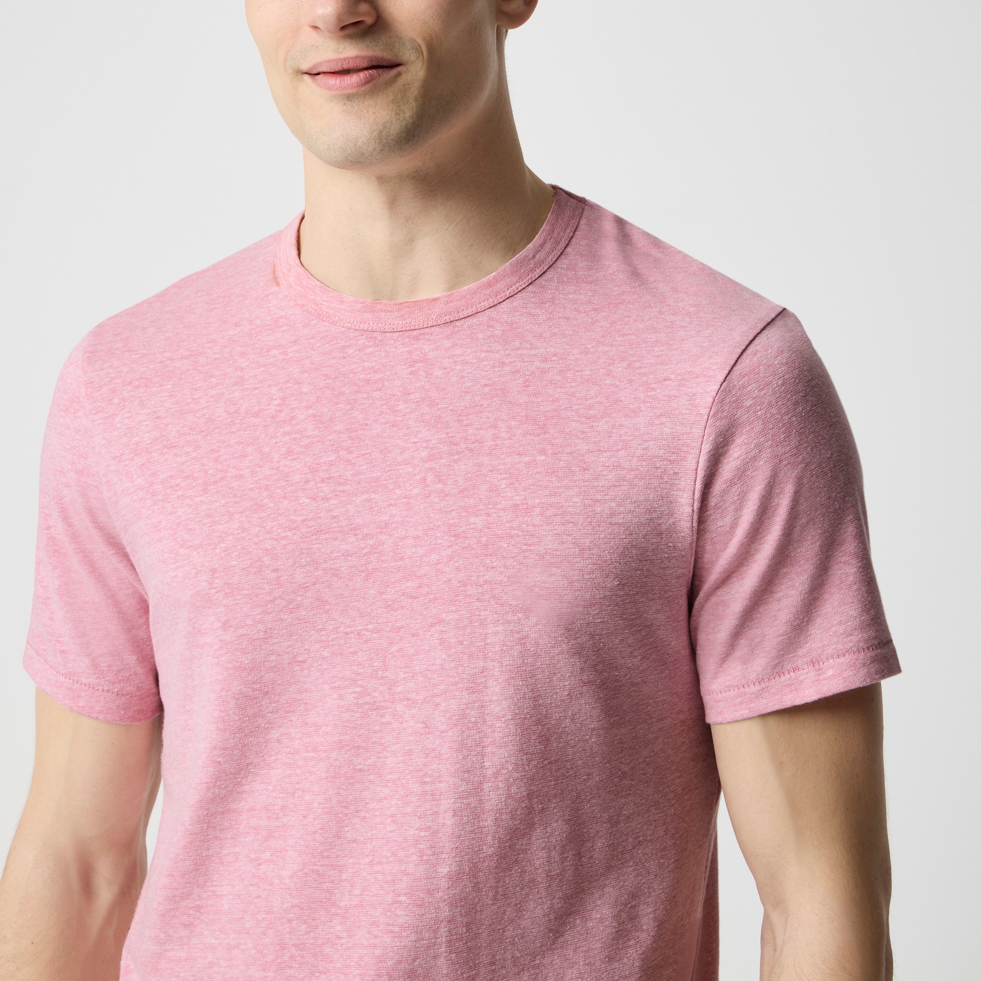Linen-cotton blend tee