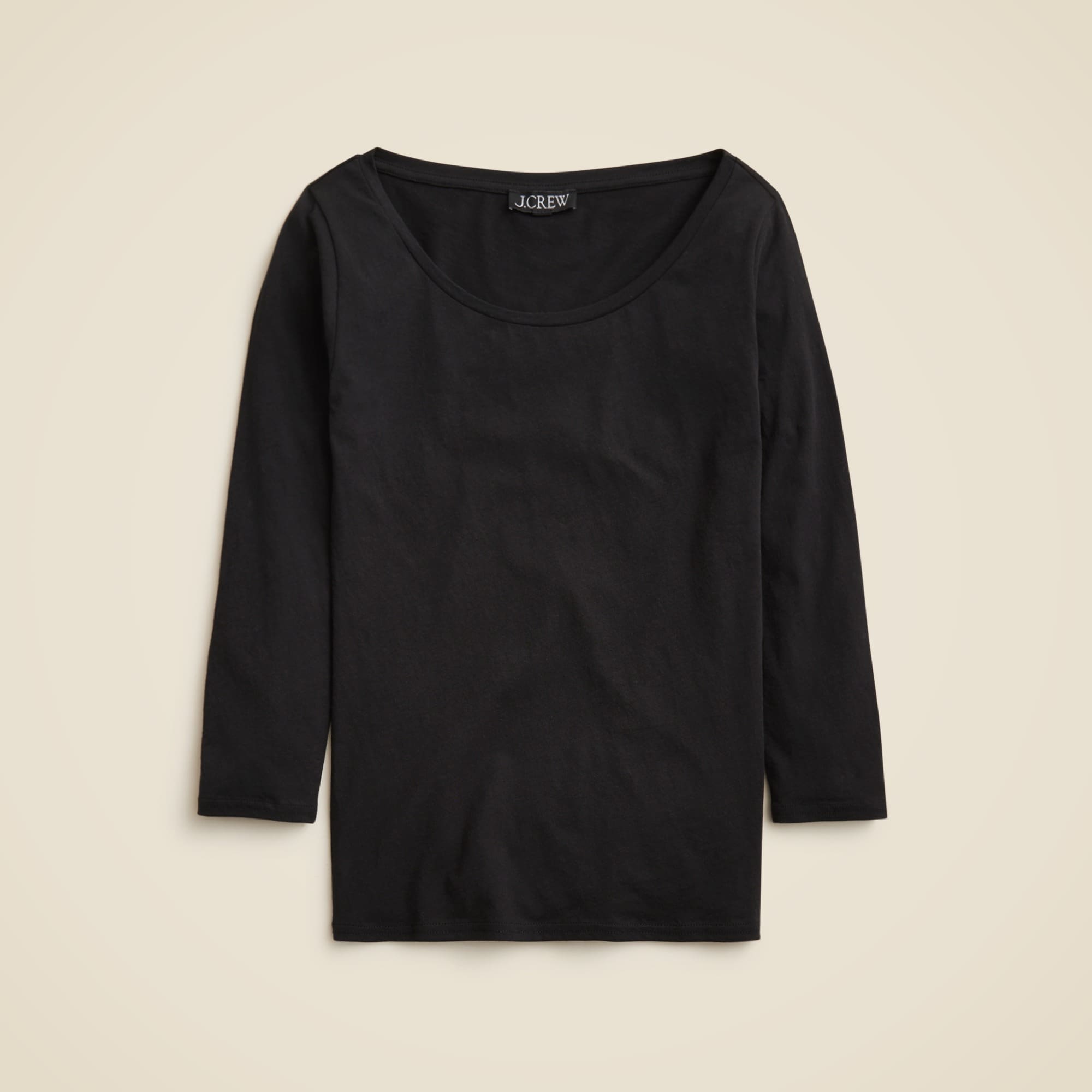 Feather jersey three-quarter sleeve T-shirt