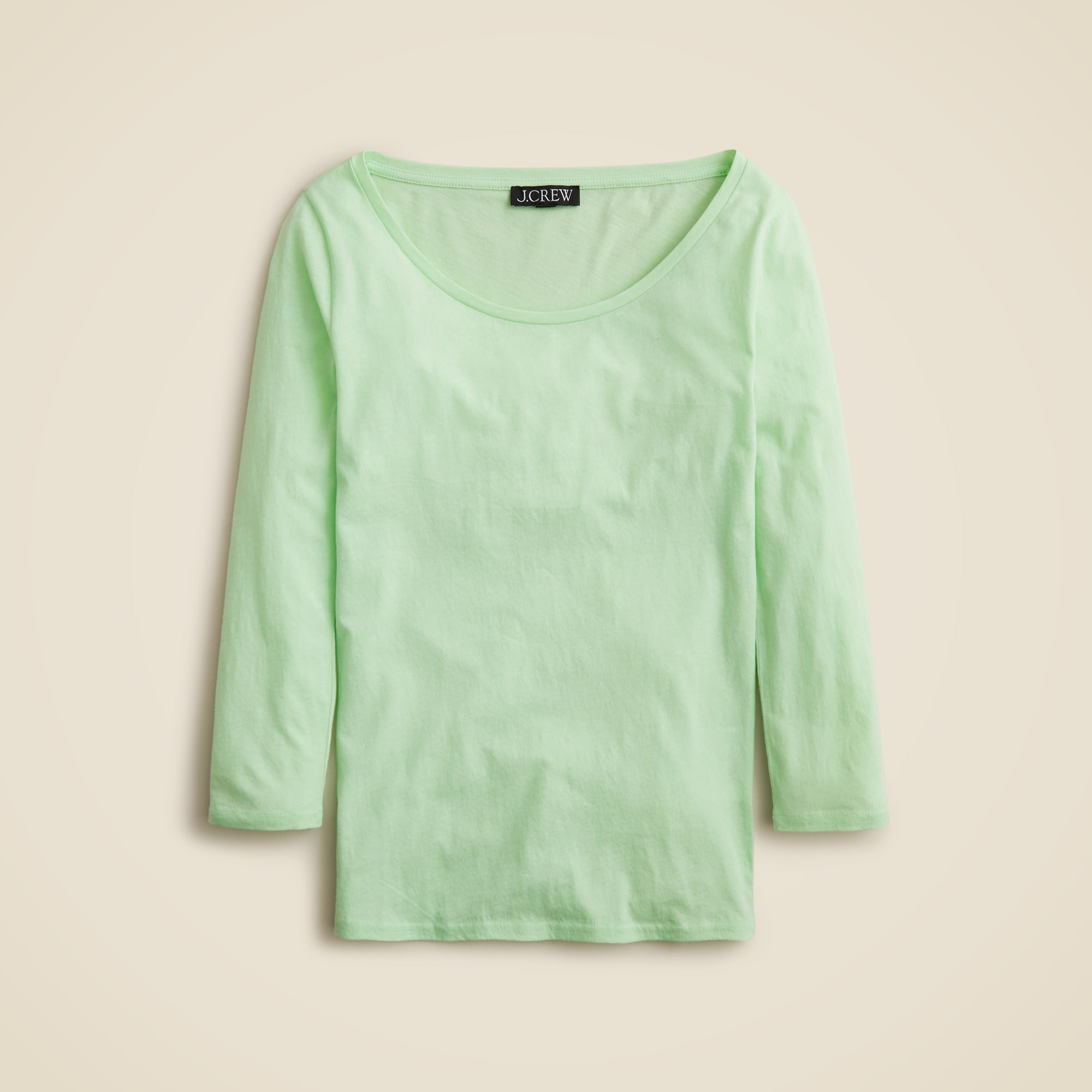 Feather jersey three-quarter sleeve T-shirt