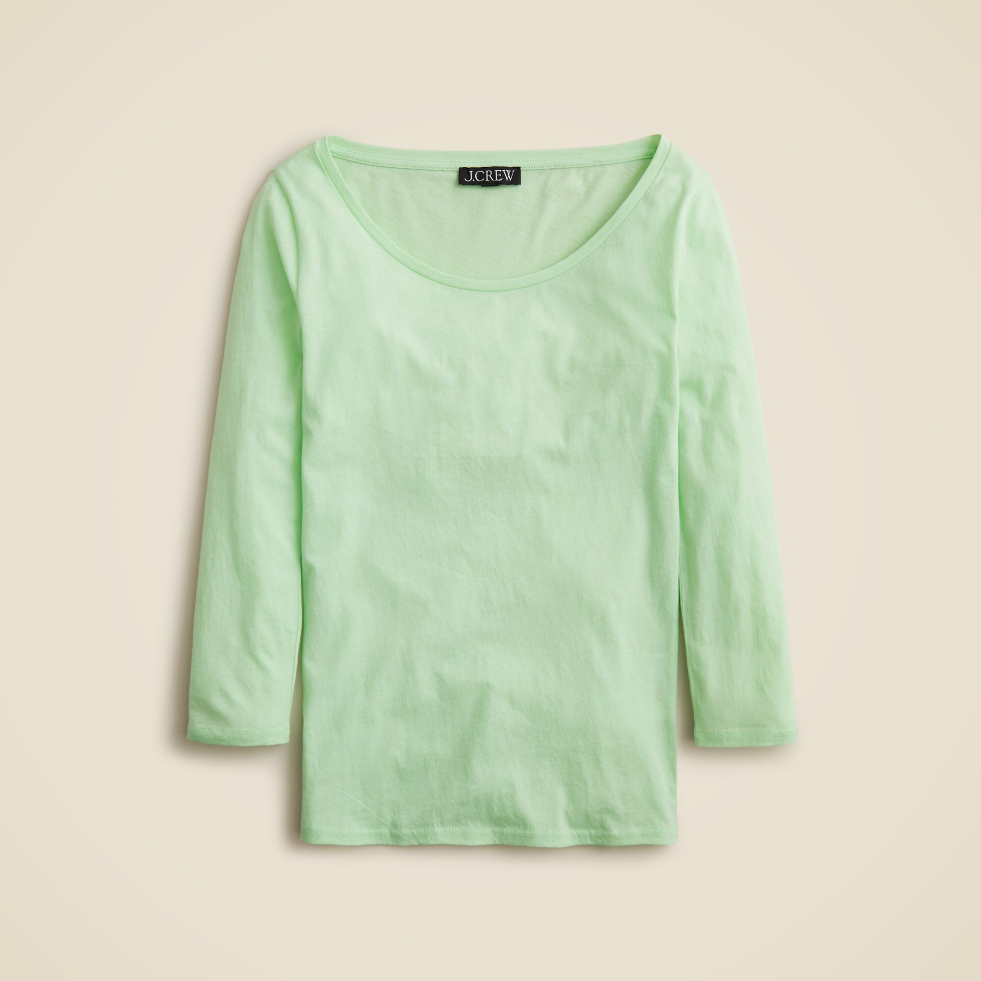 Feather jersey three-quarter sleeve T-shirt