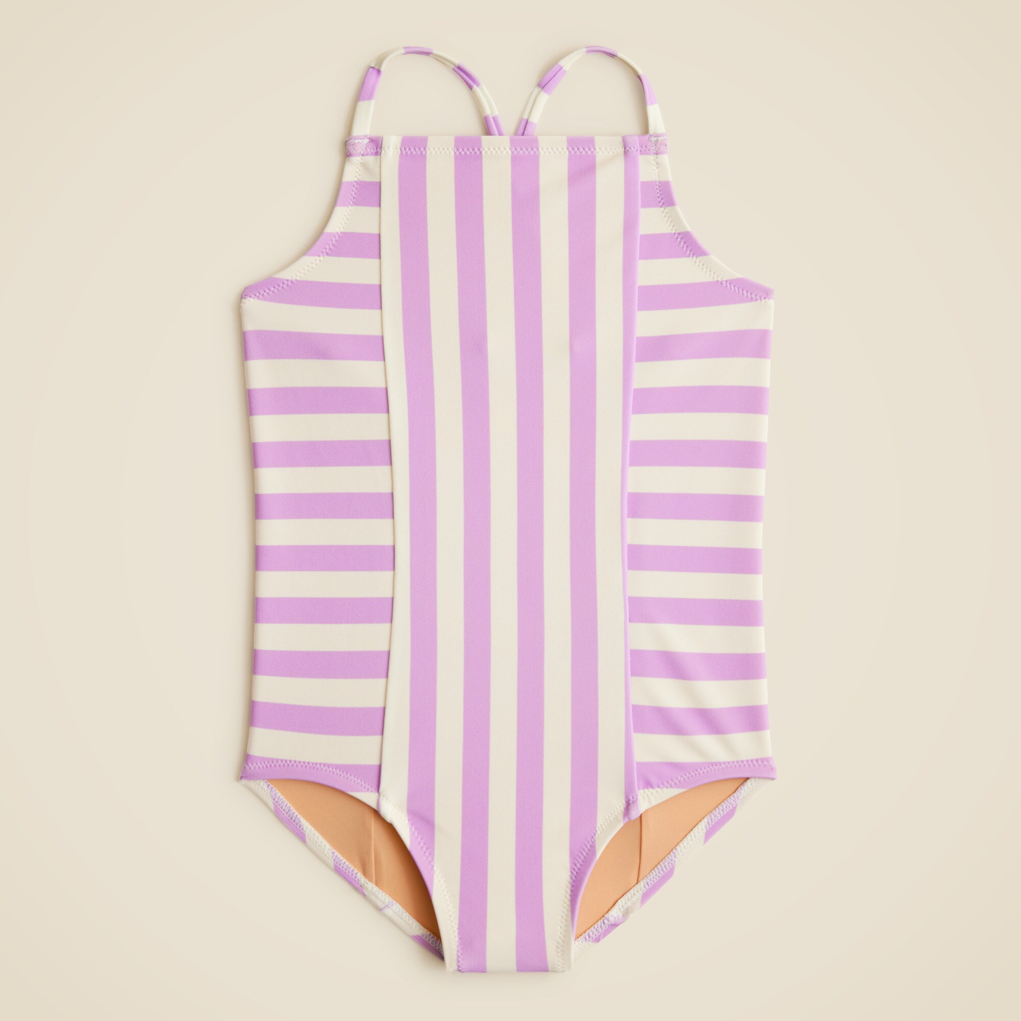 girls Girls' paneled one-piece swimsuit with UPF 50+