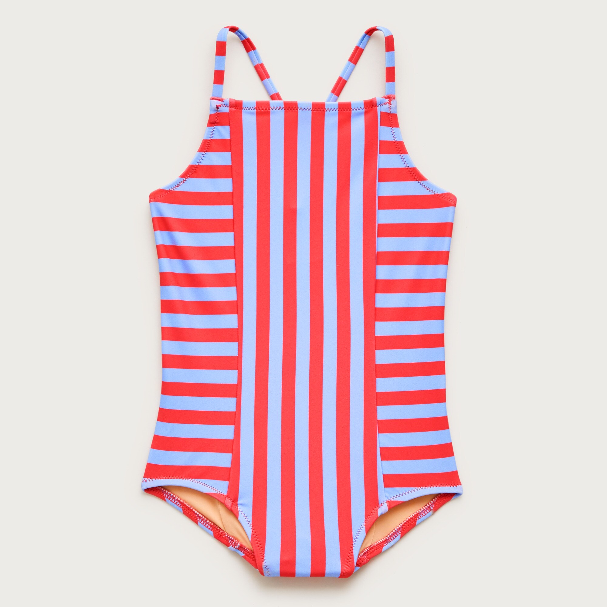 Girls' paneled one-piece swimsuit