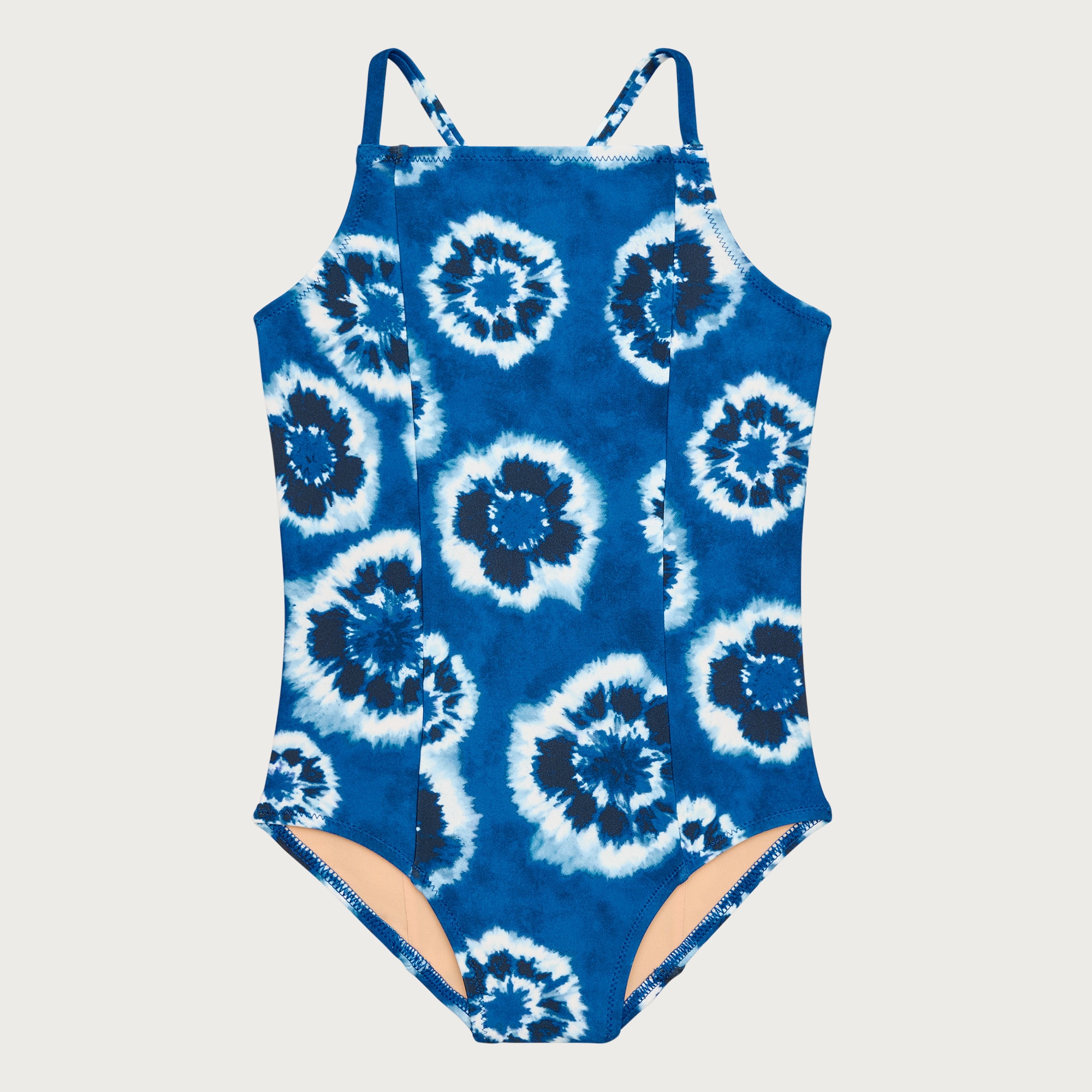 Girls' paneled one-piece swimsuit