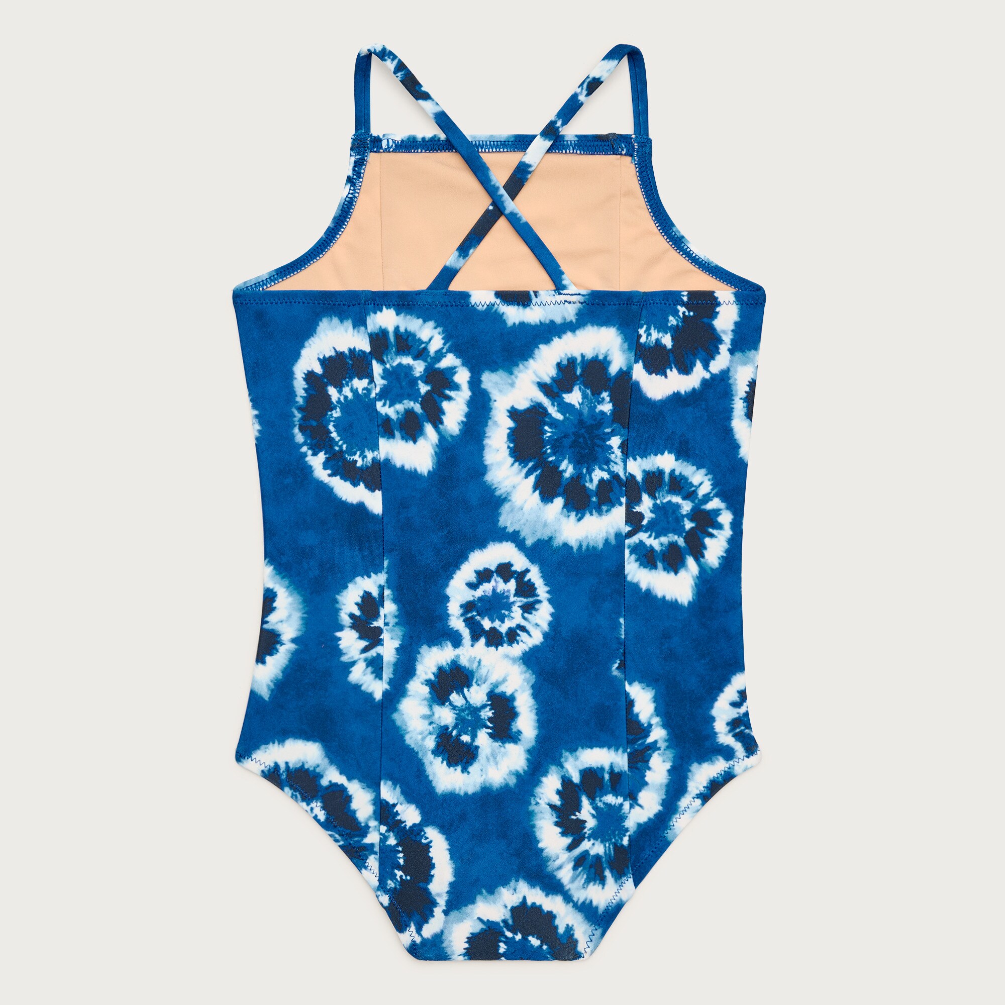 Girls' paneled one-piece swimsuit