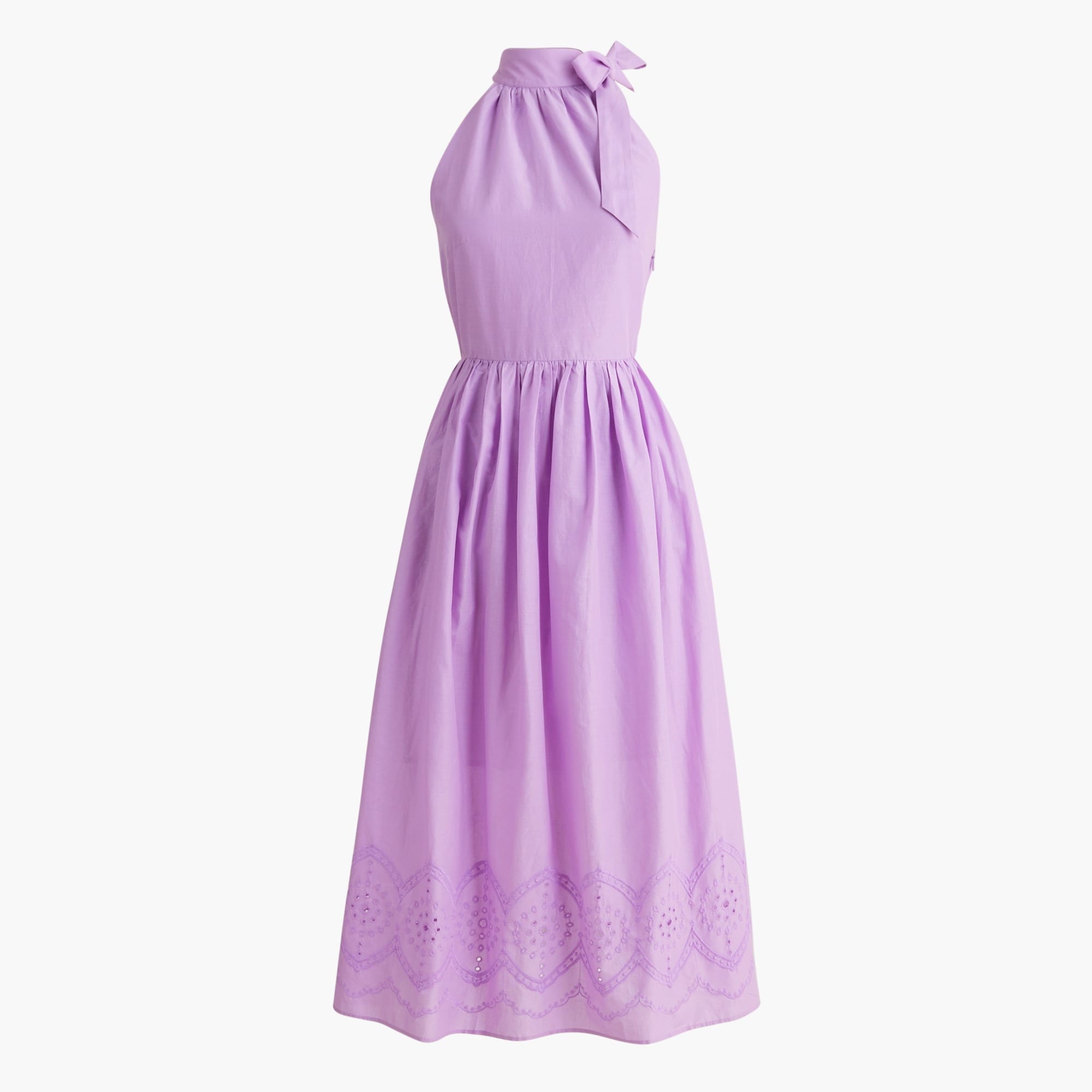 womens Tie-neck maxi dress with eyelet trim