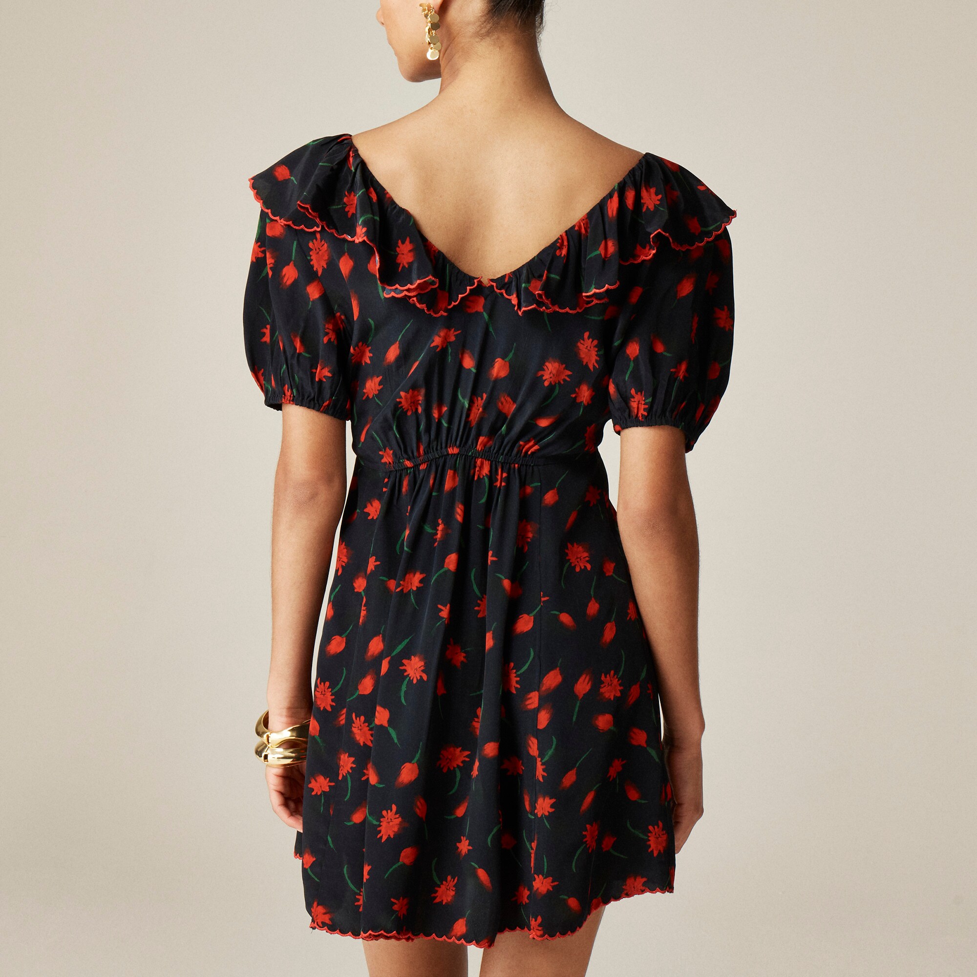 Delilah dress in painted daisy print