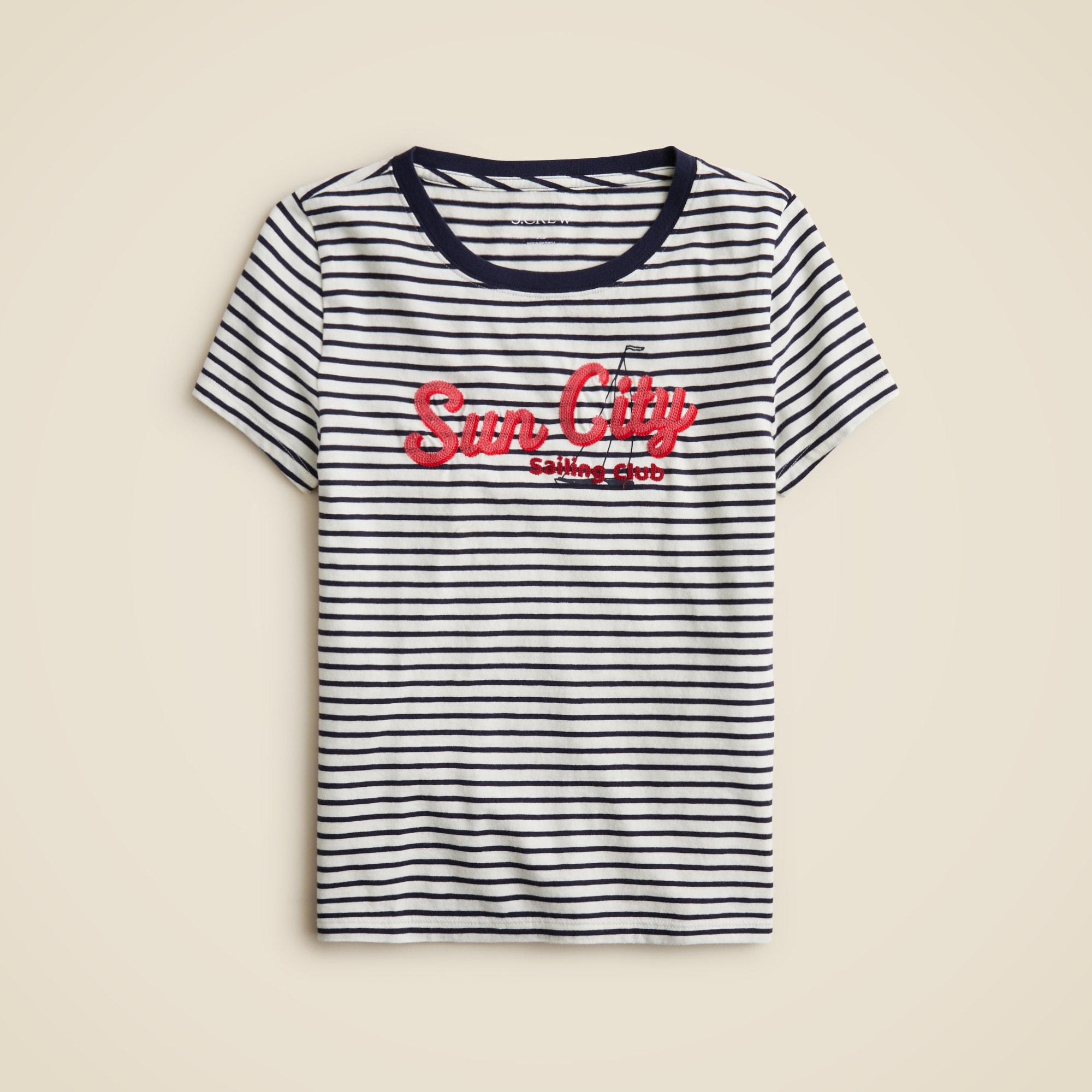 Slim-fit "Sun City" graphic T-shirt in broken-in jersey