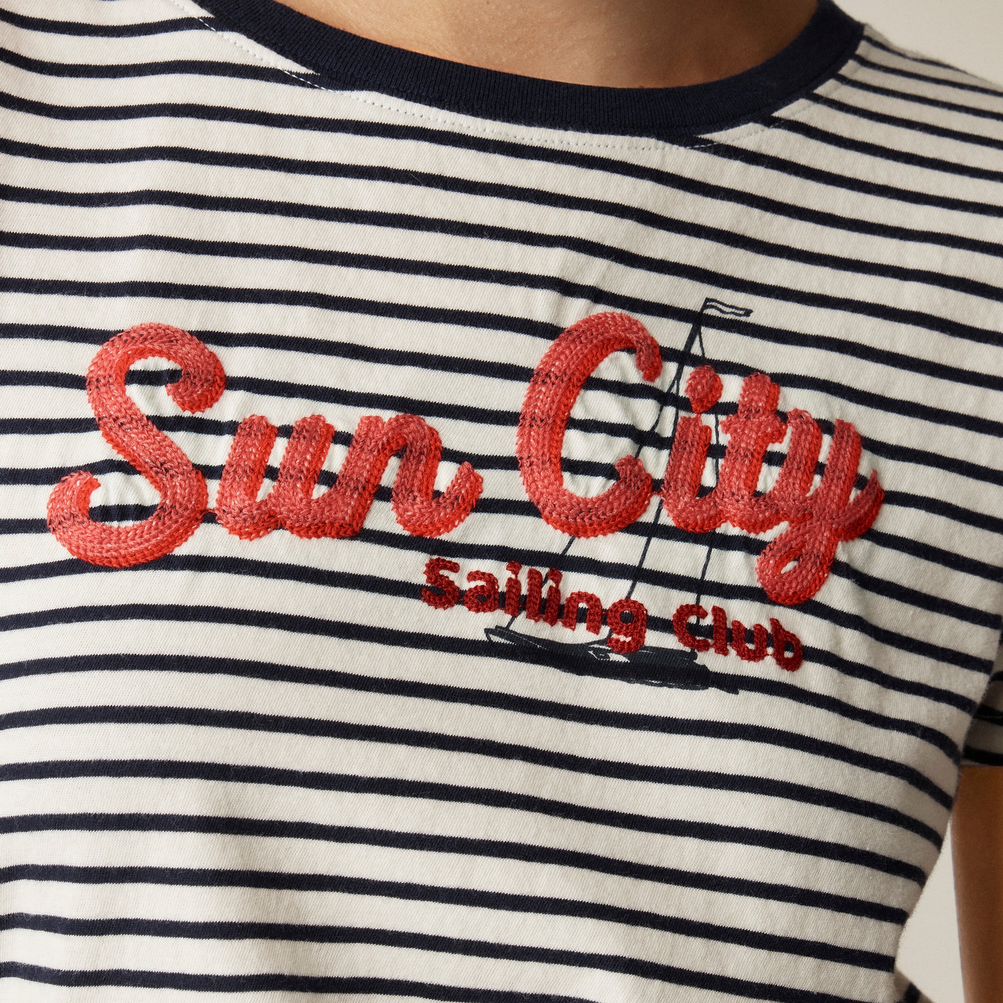 Slim-fit "Sun City" graphic T-shirt in broken-in jersey