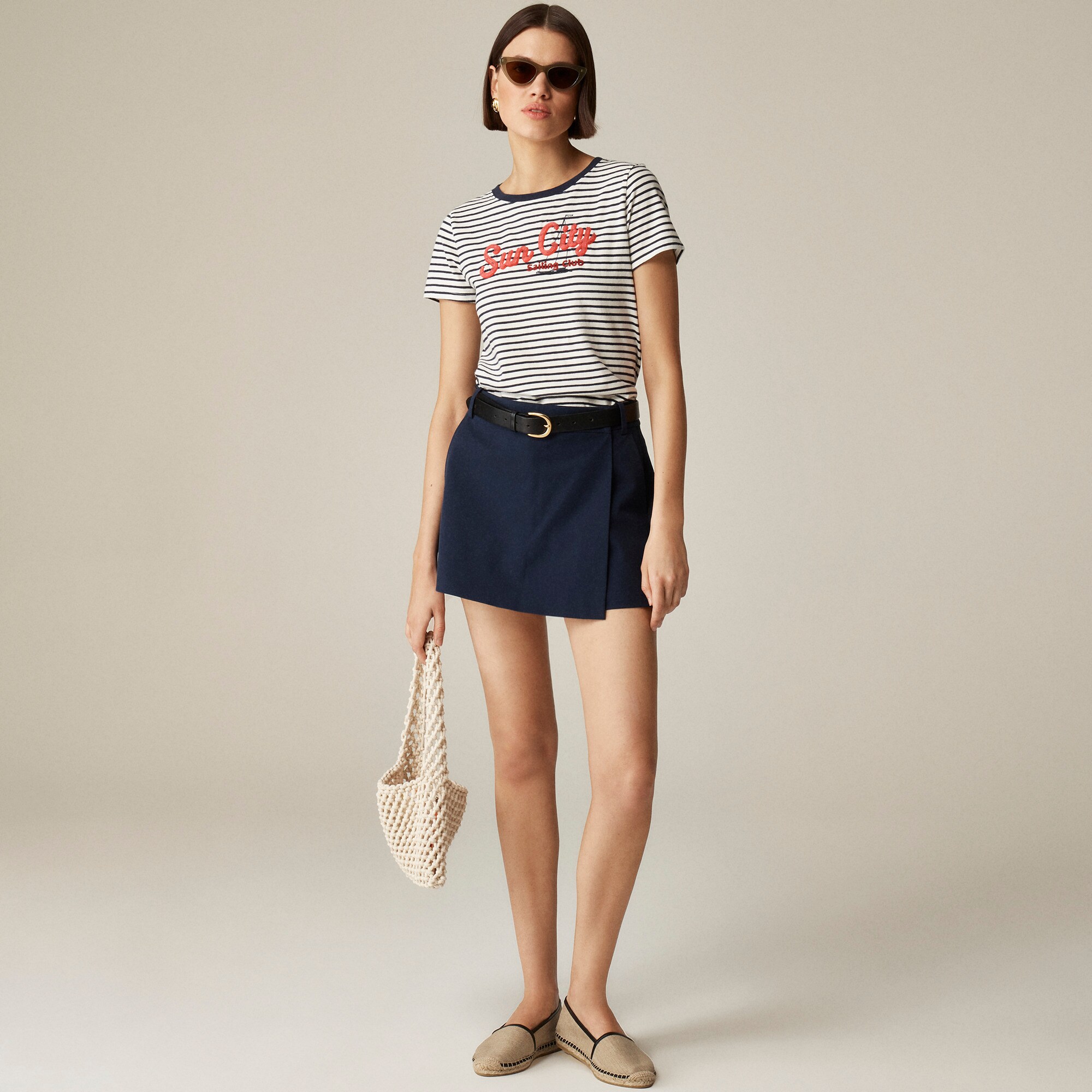 Slim-fit "Sun City" graphic T-shirt in broken-in jersey