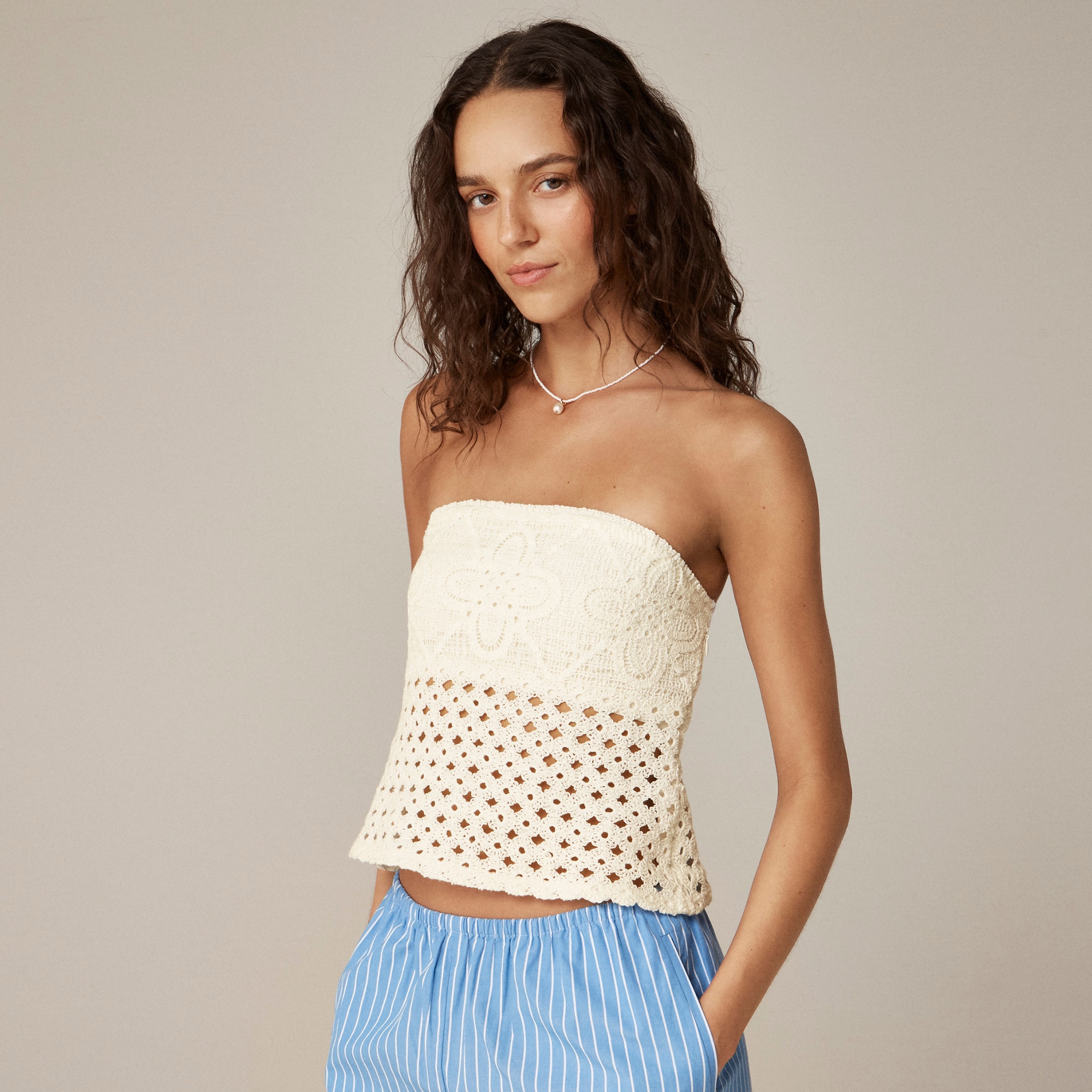 Crochet bandeau tank top