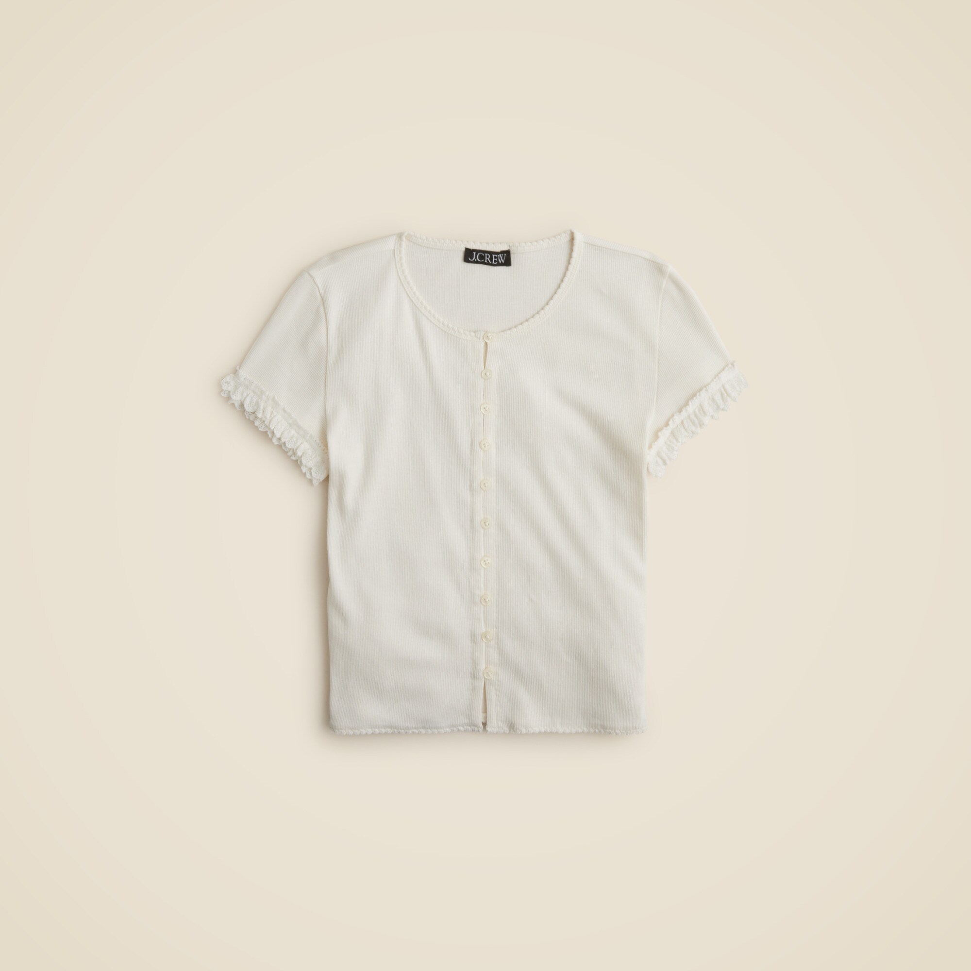 womens Fine rib crochet-trim cardigan