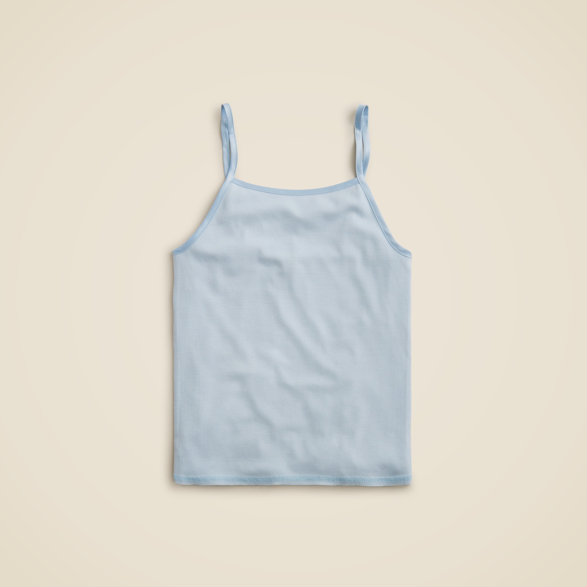  Refined rib satin-trim tank top