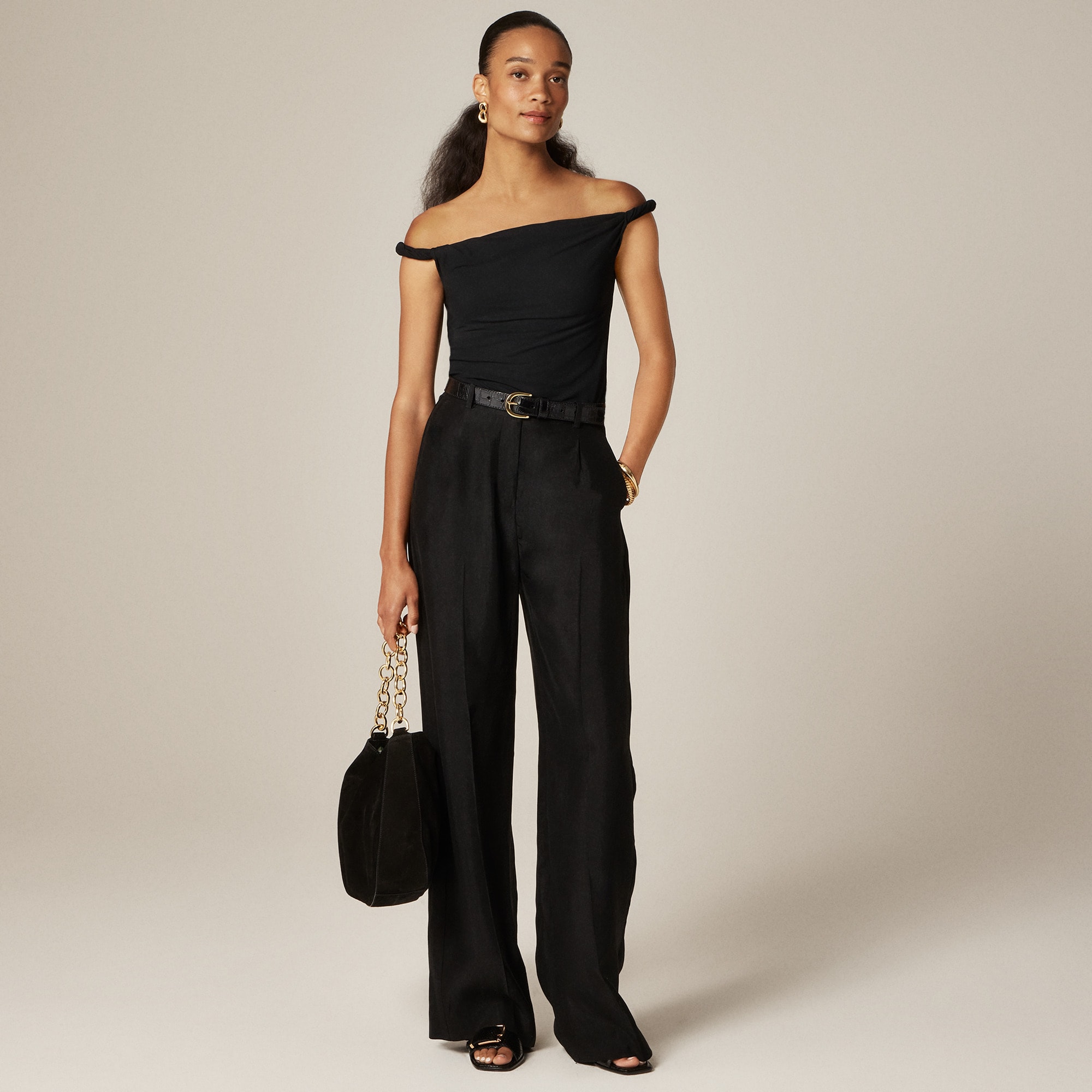 Off-the-shoulder Twist Tank Top In Matte Jersey For Women | J.Crew