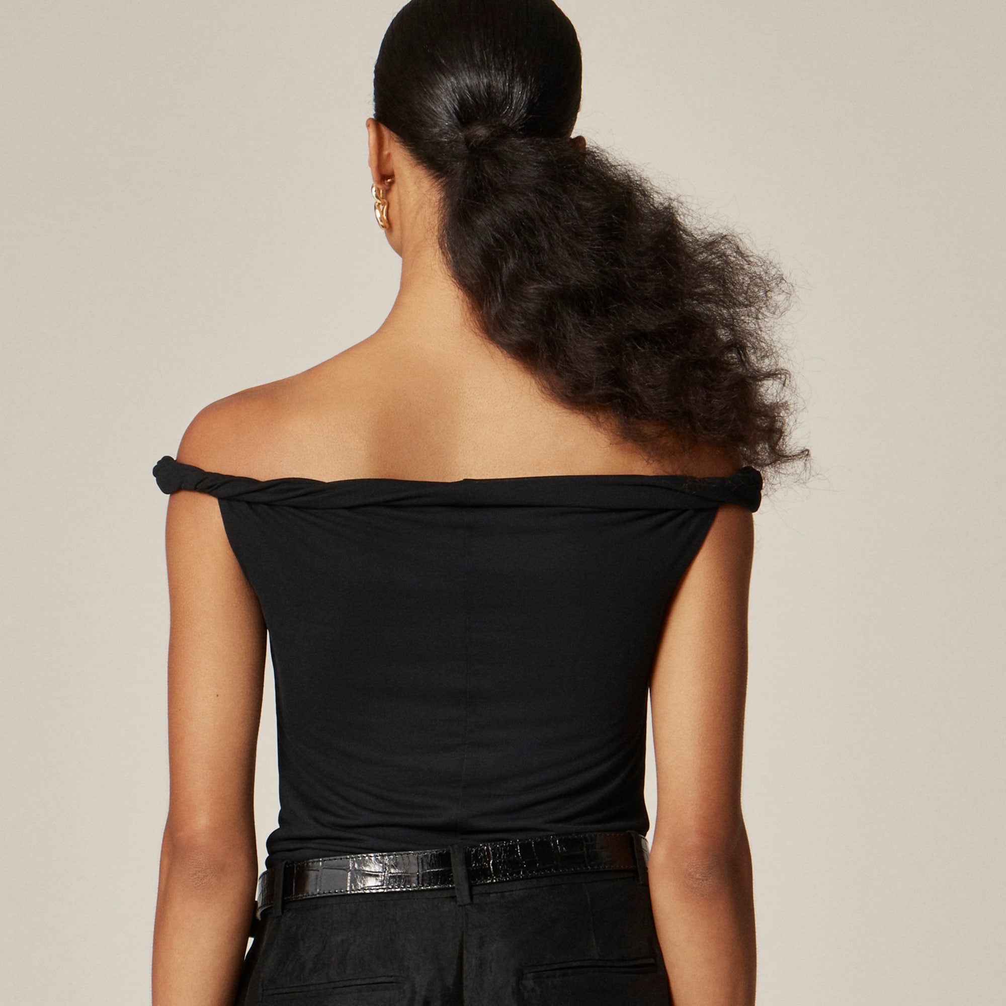Off-the-shoulder Twist Tank Top In Matte Jersey For Women | J.Crew