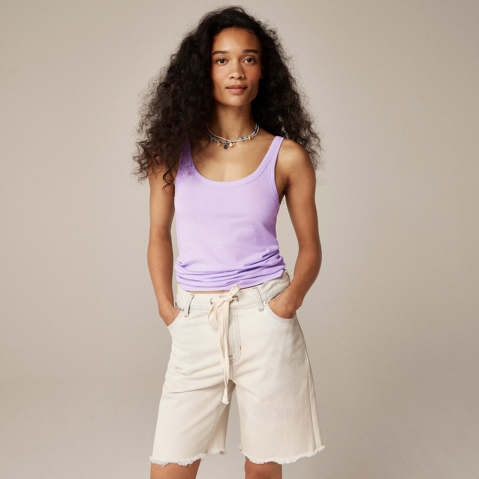 Feather jersey slim-fit tank top