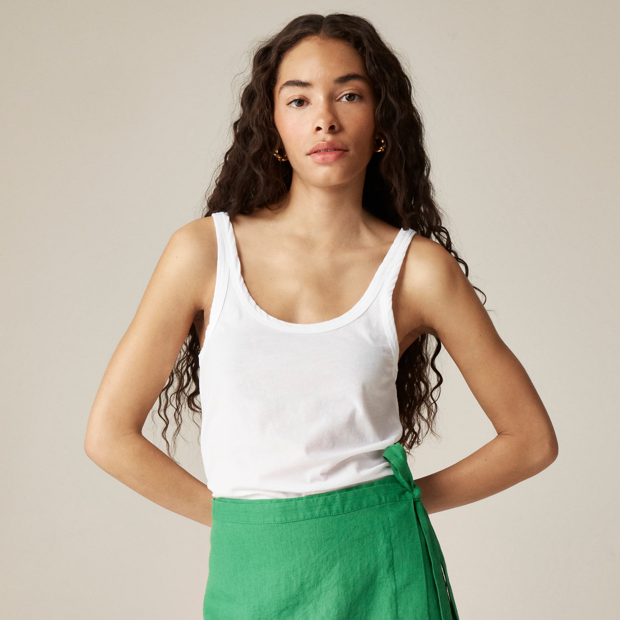 Feather jersey slim-fit tank top