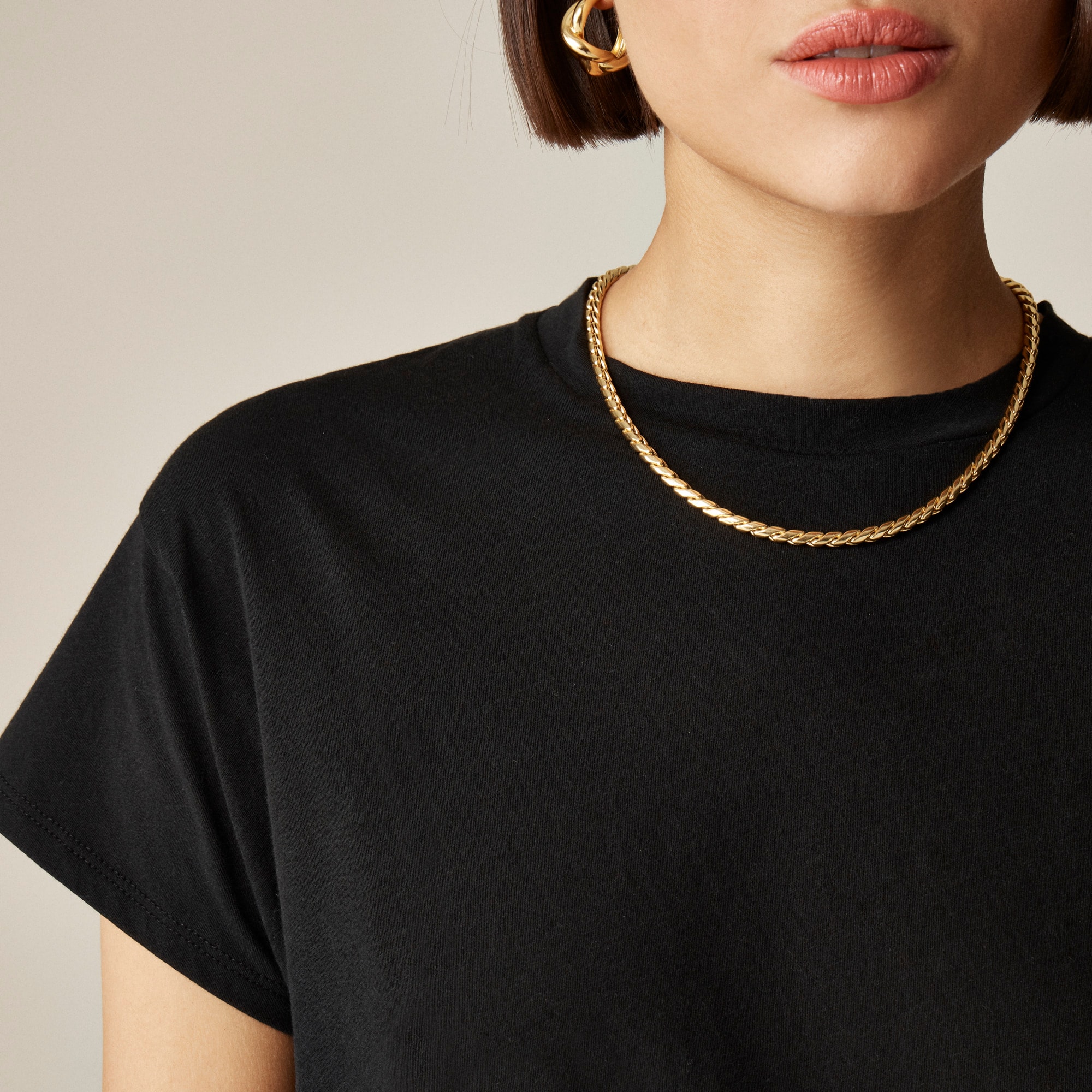 Feather jersey cropped T-shirt