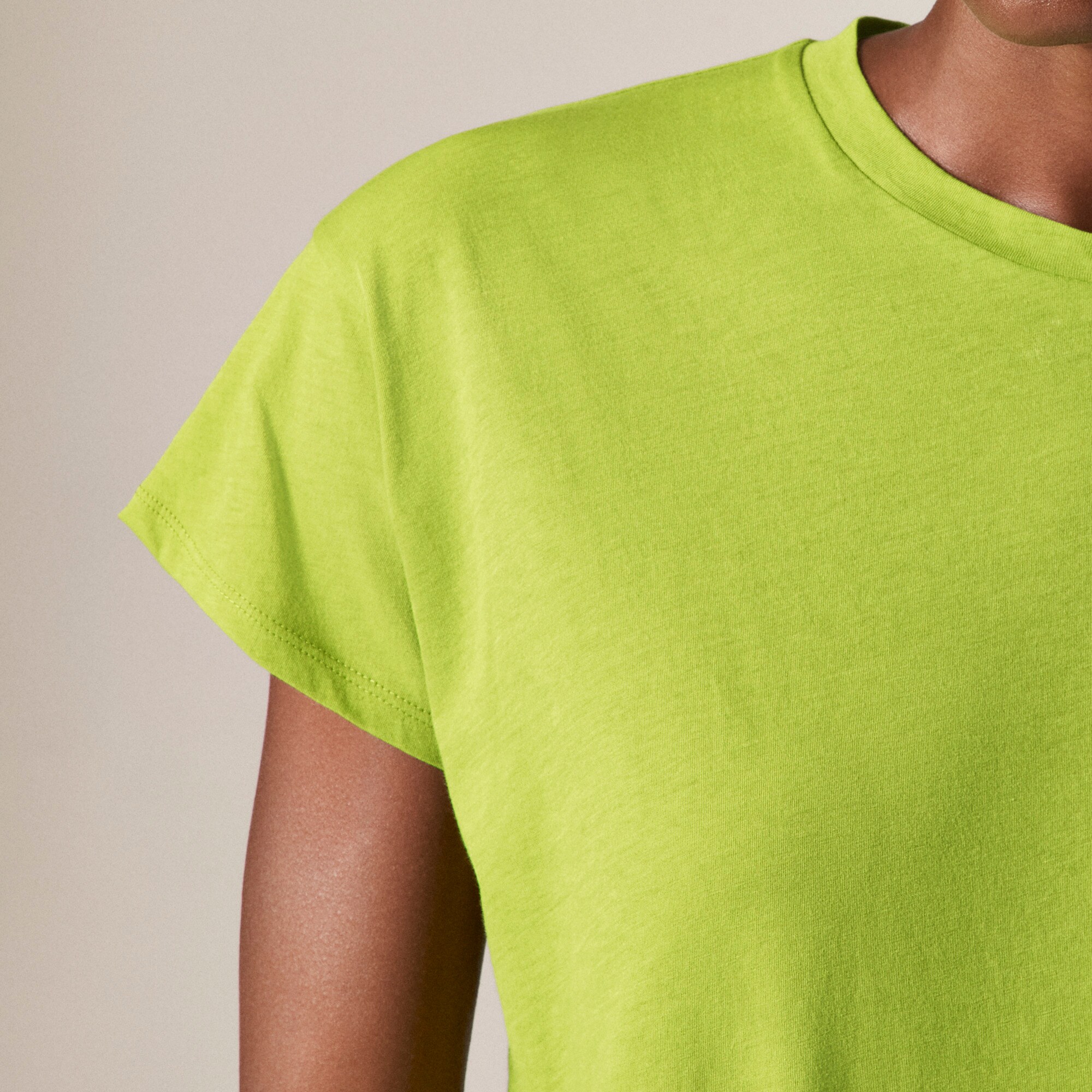 Feather jersey cropped T-shirt