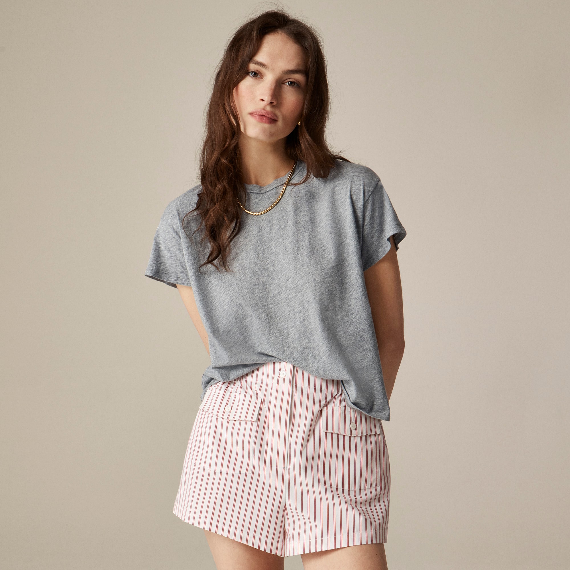 Feather Jersey Cropped T-shirt For Women | J.Crew
